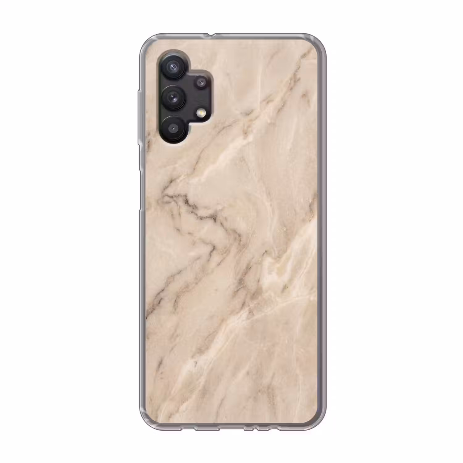 Marmer - Patroon - Abstract - Modern - Beige Telefoonhoesje Samsung Galaxy A32 5G klein -3d