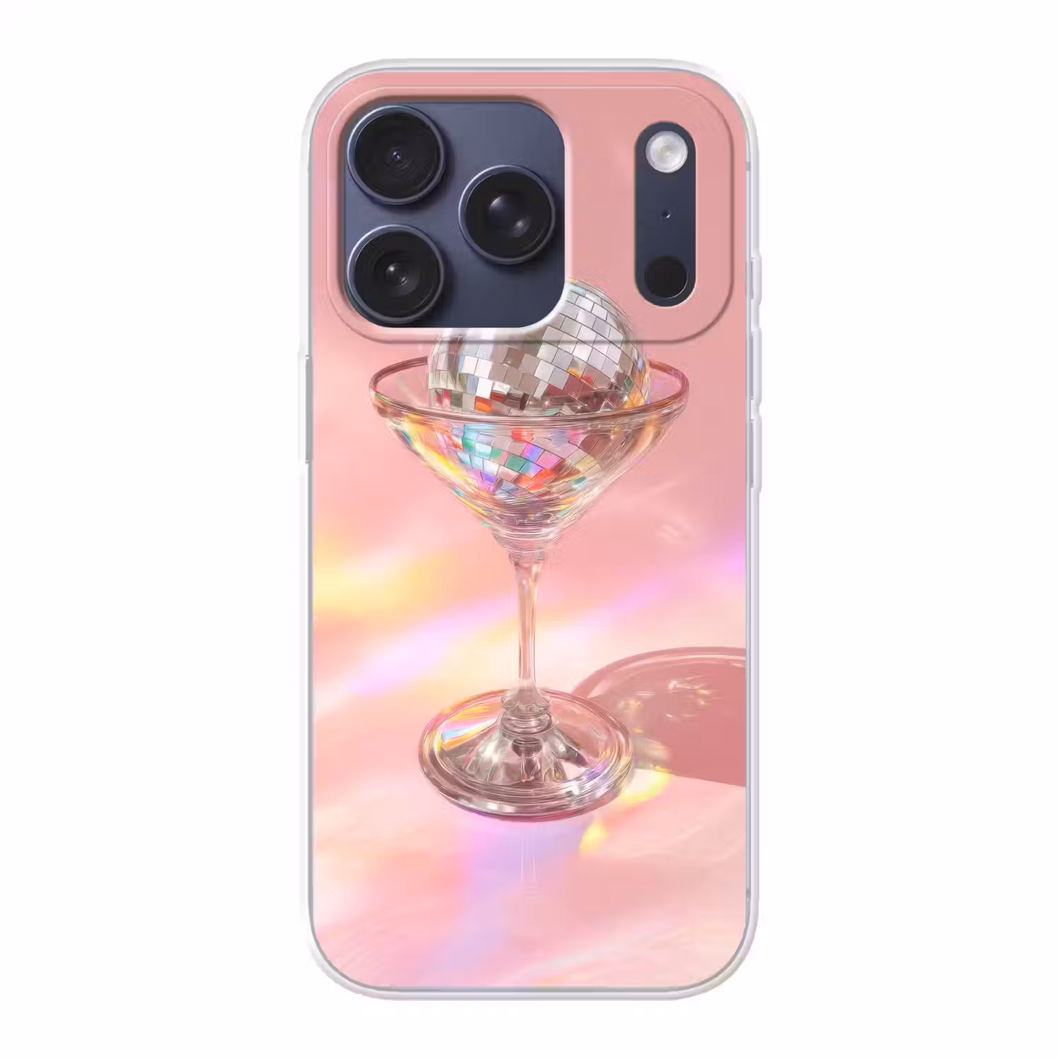 Martiniglas - Discobal - Fonkelende lichtvlekken Telefoonhoesje iPhone 17 Pro klein -3d