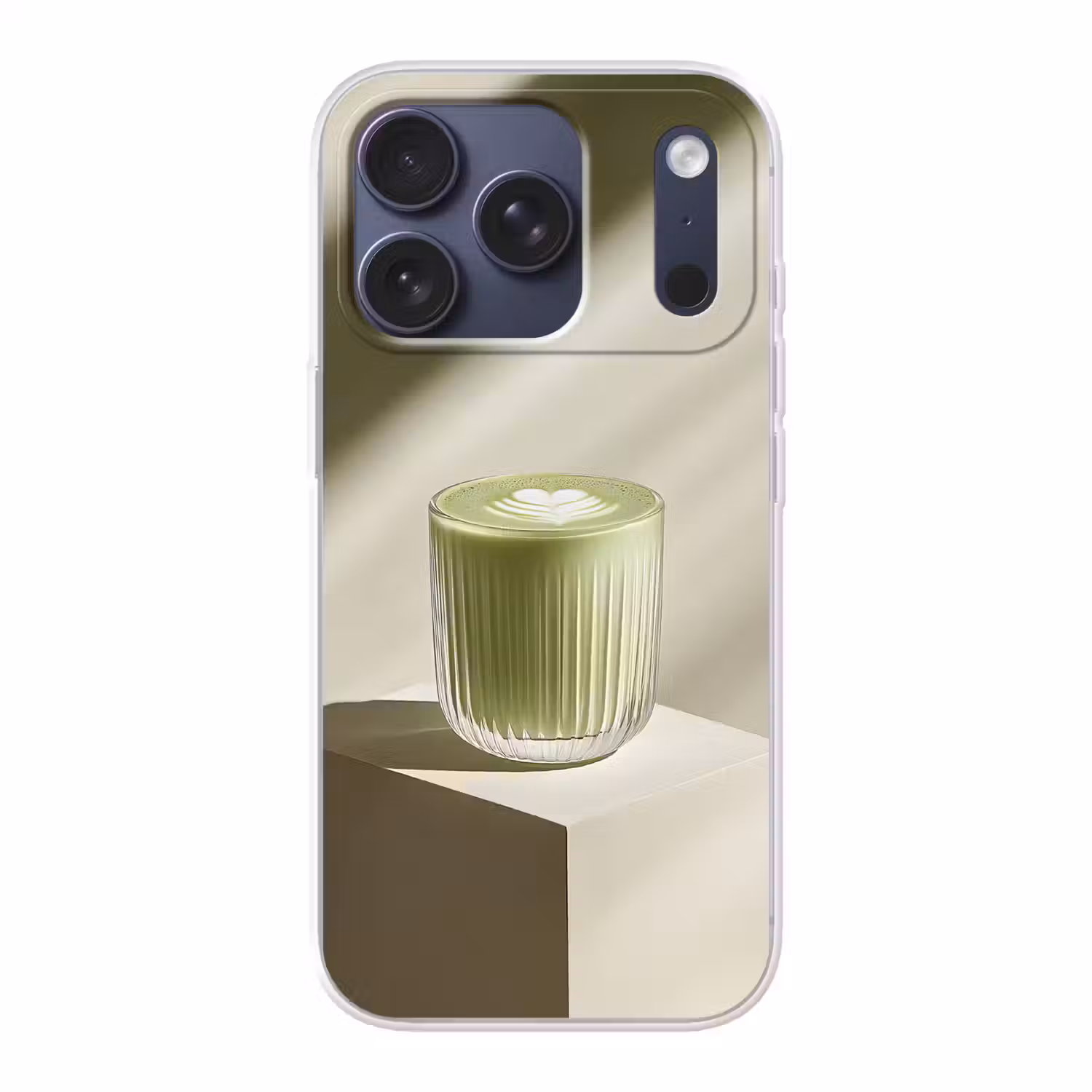 Matcha - Glas - Groen - Minimalistisch Telefoonhoesje iPhone 17 Pro klein -3d