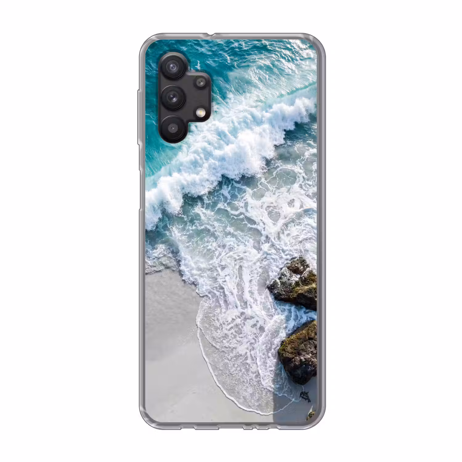 Zee - Golf - Strand - Natuur - Blauw Telefoonhoesje Samsung Galaxy A32 5G klein -3d