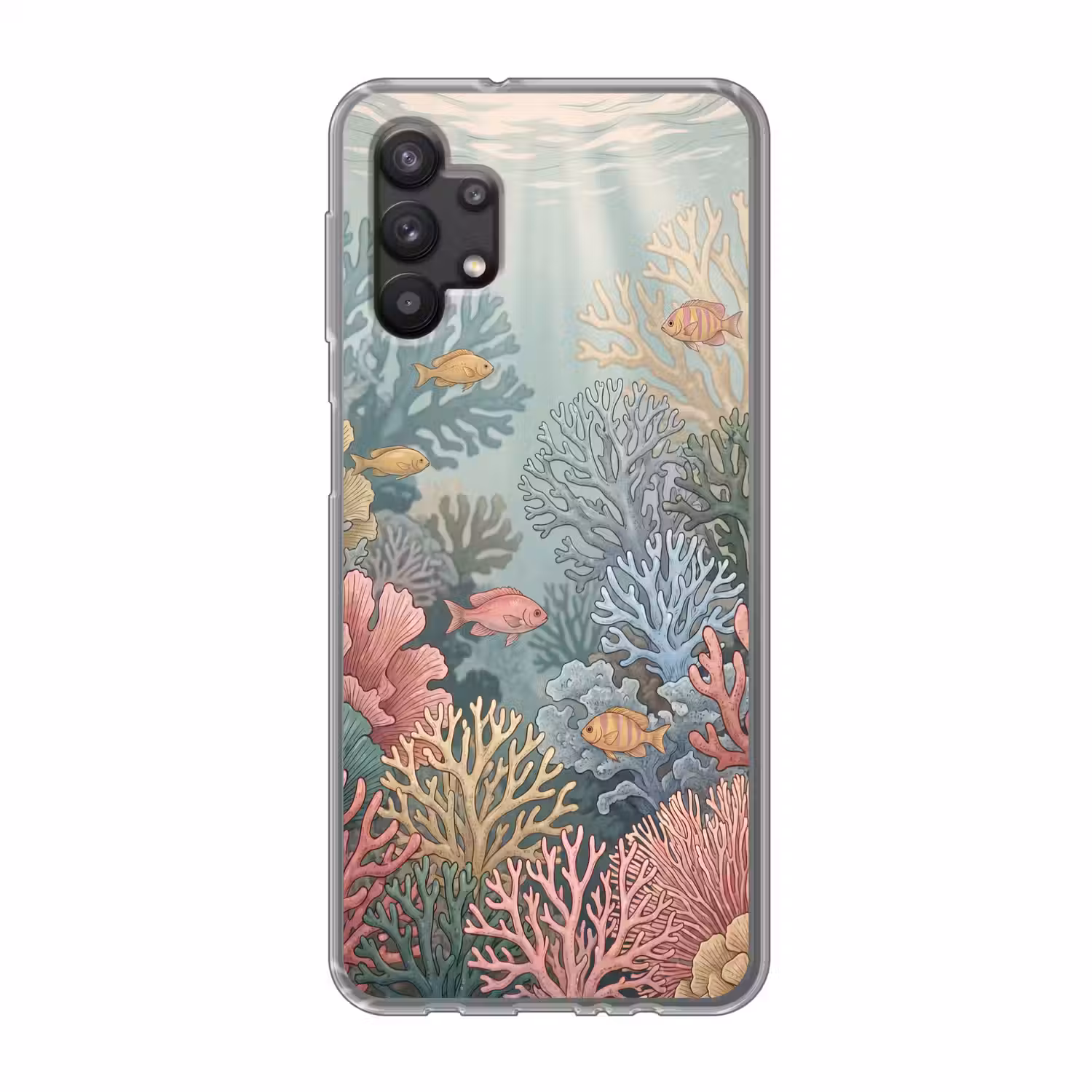Zee - Koraal - Vis - Natuur - Kleurrijk Telefoonhoesje Samsung Galaxy A32 5G klein -3d