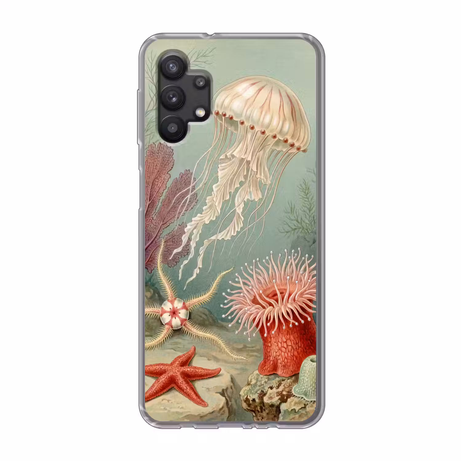 Zeeleven - Kwal - Onderwater - Illustratie - Beige Telefoonhoesje Samsung Galaxy A32 5G klein -3d