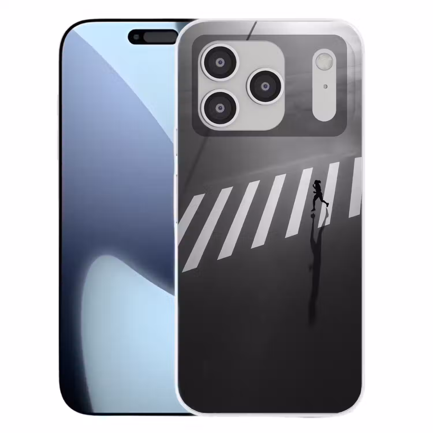 Zeebrapad - Hardloper - Zwart - Wit Telefoonhoesje iPhone 17 Pro klein -3d