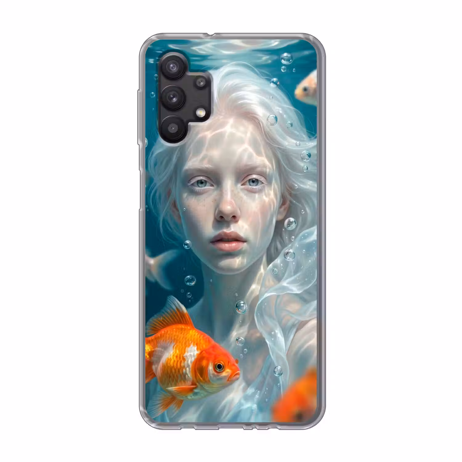 Mens - Onderwater - Vis - Modern - Blauw Telefoonhoesje Samsung Galaxy A32 5G klein -3d