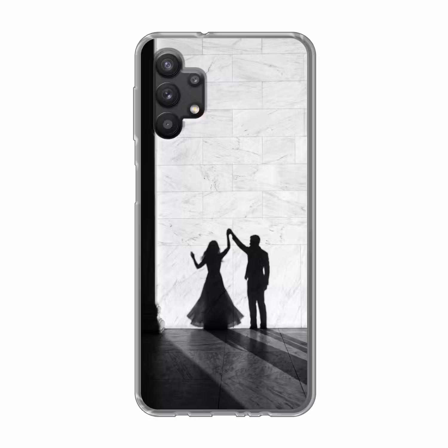 Mensen - Schaduw - Dans - Zwart-wit - Liefde Telefoonhoesje Samsung Galaxy A32 5G klein -3d