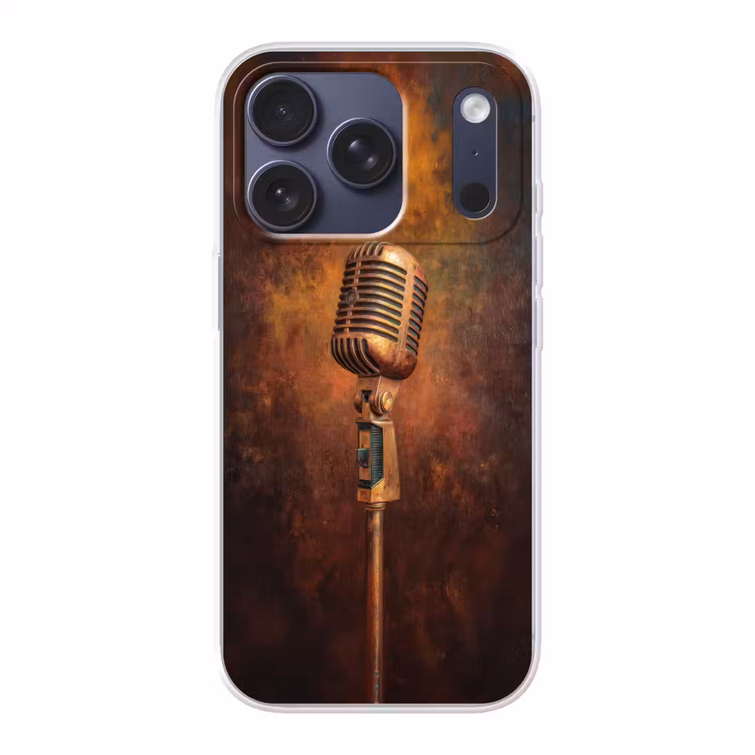 Microfoon - Bruin - Klassiek Telefoonhoesje iPhone 17 Pro klein -3d