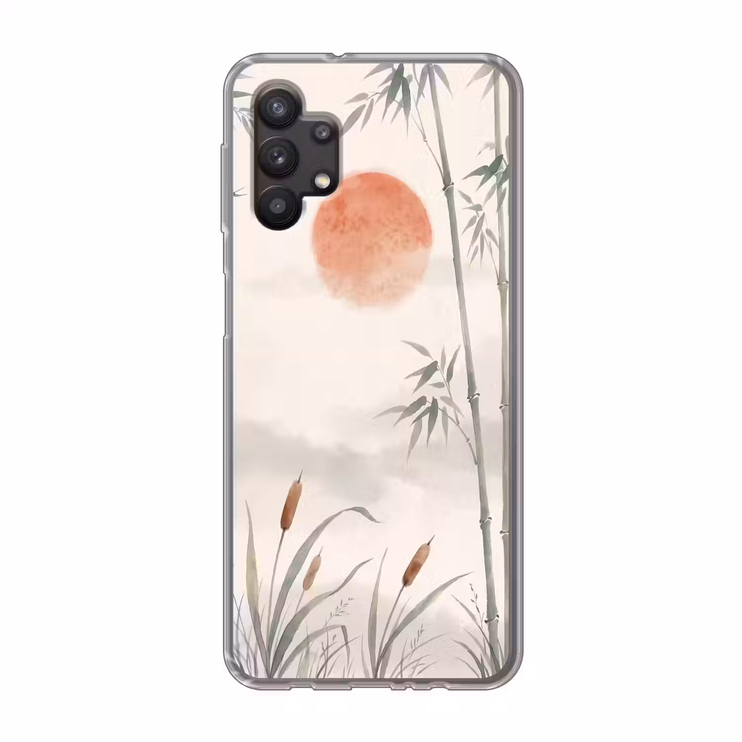 Minimalistisch - Bamboe - Groen Telefoonhoesje Samsung Galaxy A32 5G klein -3d