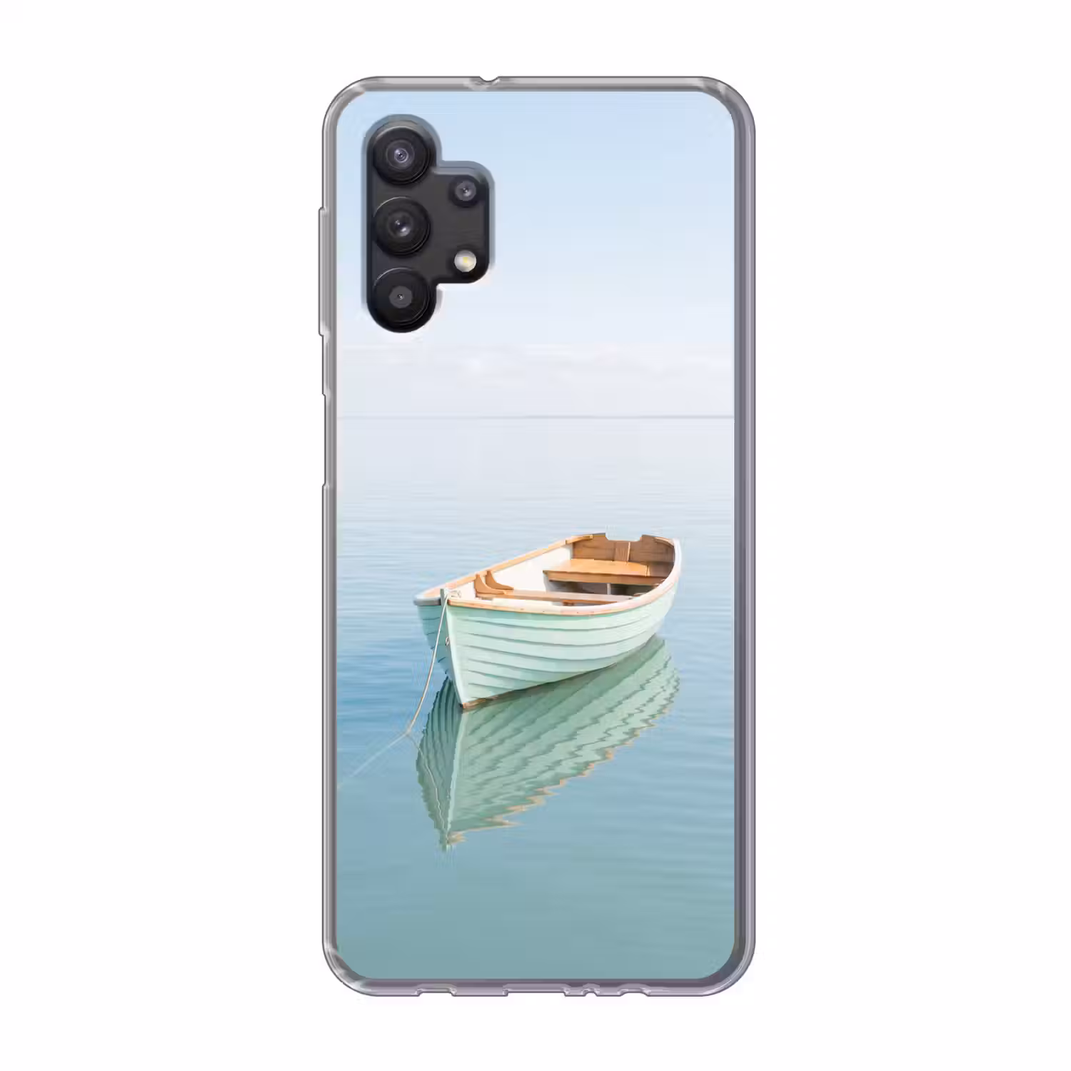 Minimalistisch - Boot - Zee Telefoonhoesje Samsung Galaxy A32 5G klein -3d