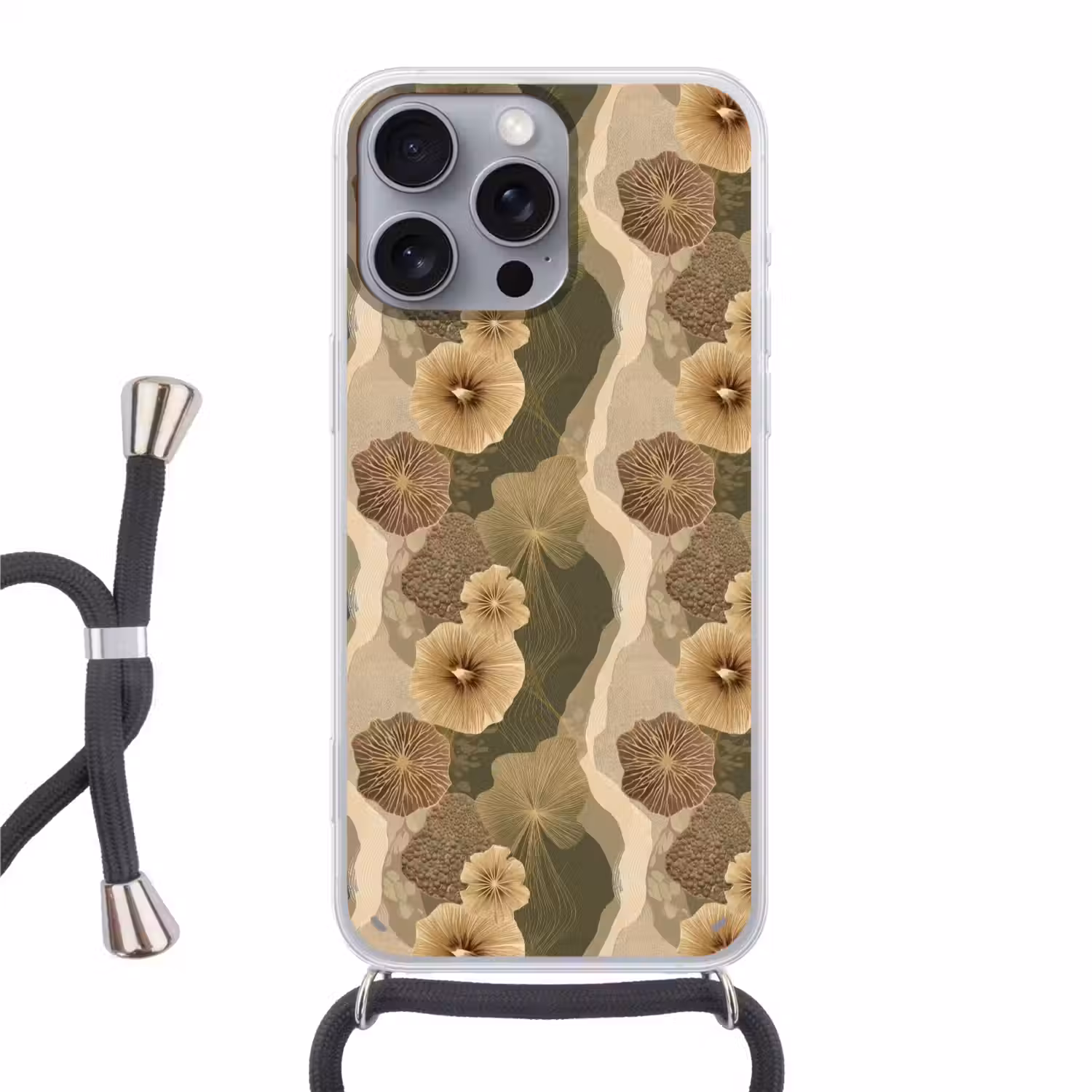 Abstract - Modern - Groen Hoesje iPhone 16 Pro Max met koord klein 804 -3d