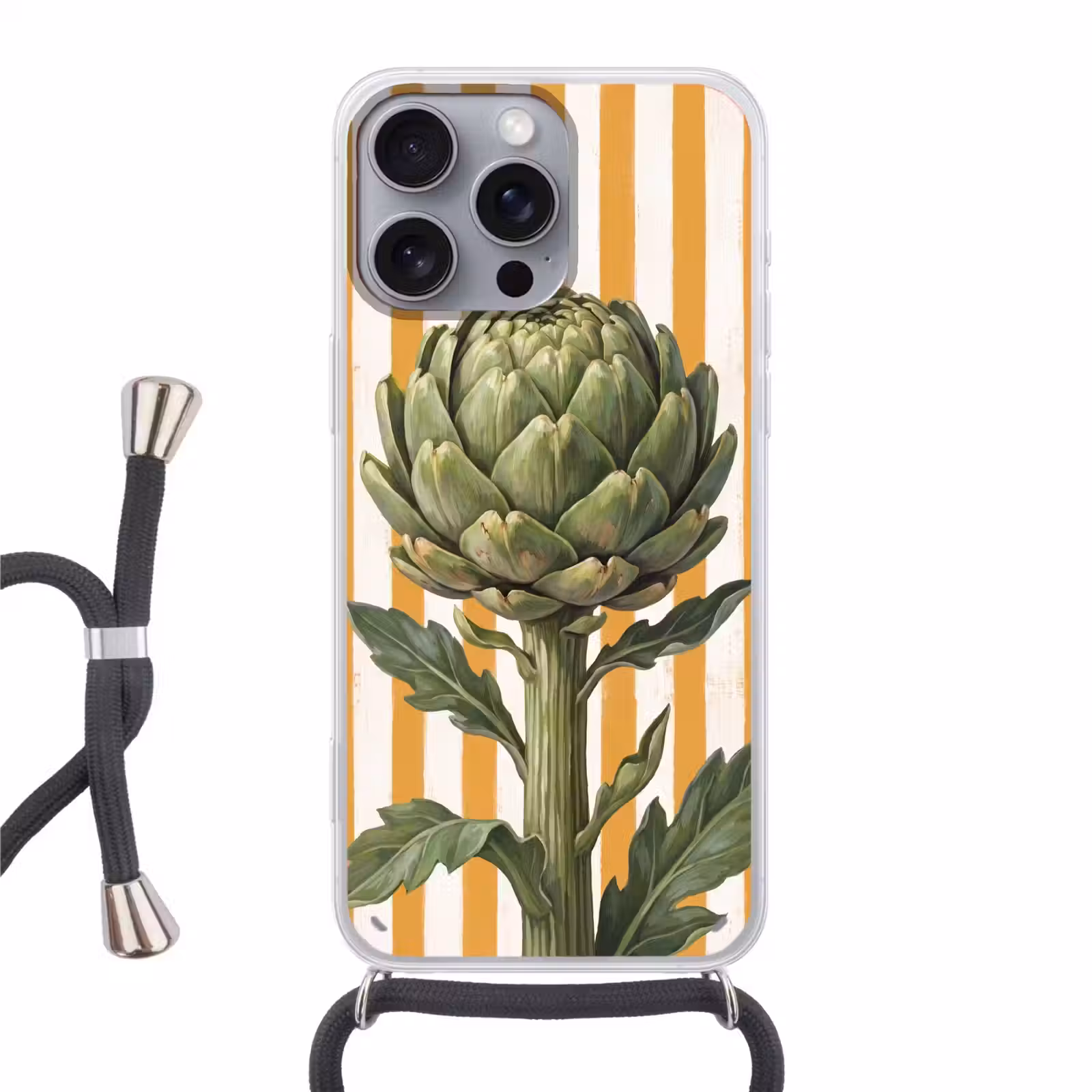 Handyhülle mit Band - Artischocke – Modern – Gemüse - Artisjok - Modern - Groente Hoesje iPhone 16 Pro Max met koord klein