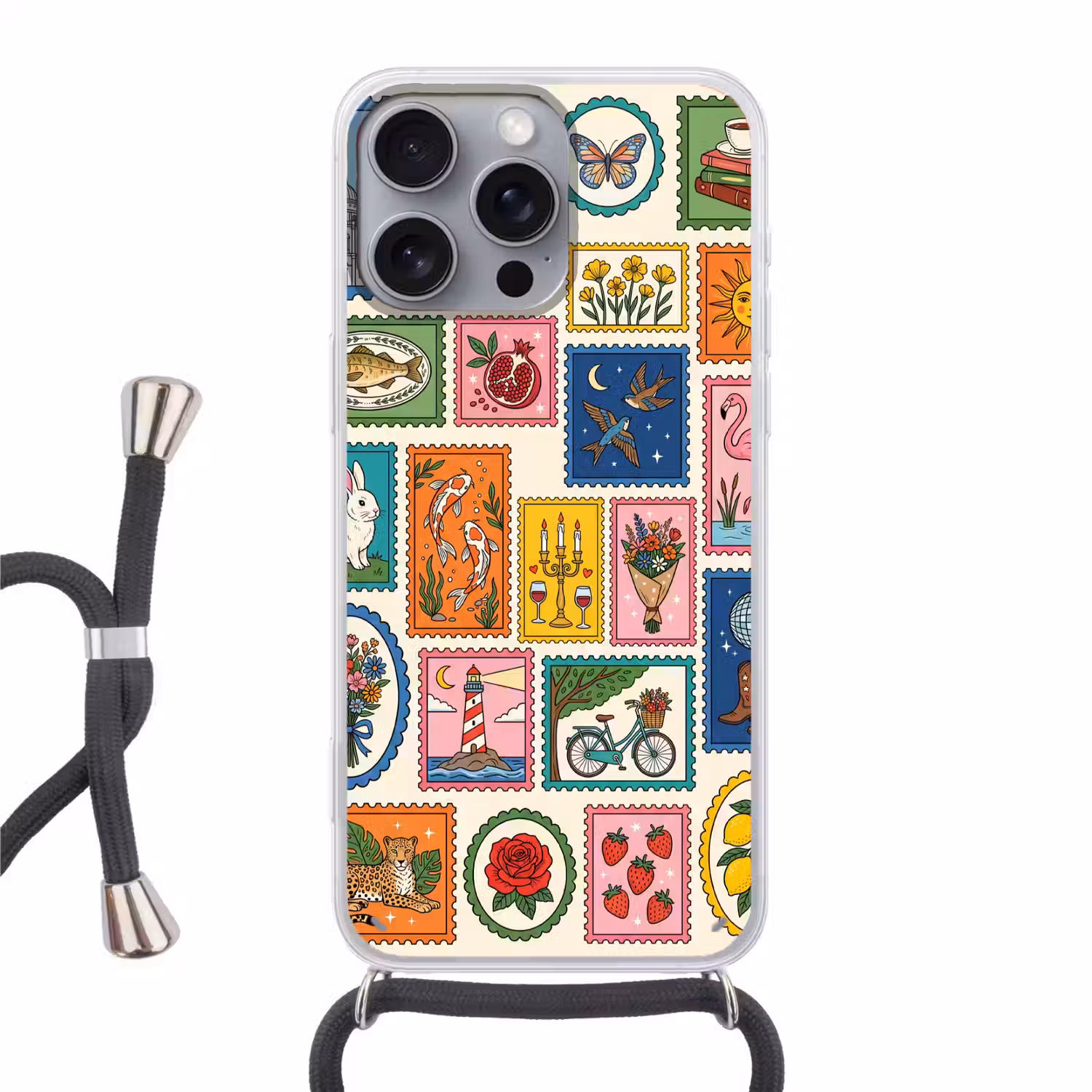 Gebouw - Koepel - Architectuur - Klassiek - Grijs Hoesje iPhone 16 Pro Max met koord klein -3d