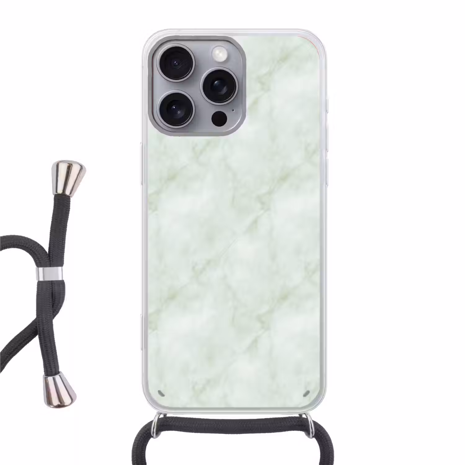 Groen - Marmer - Vloeiende aders Hoesje iPhone 16 Pro Max met koord klein 804 -3d