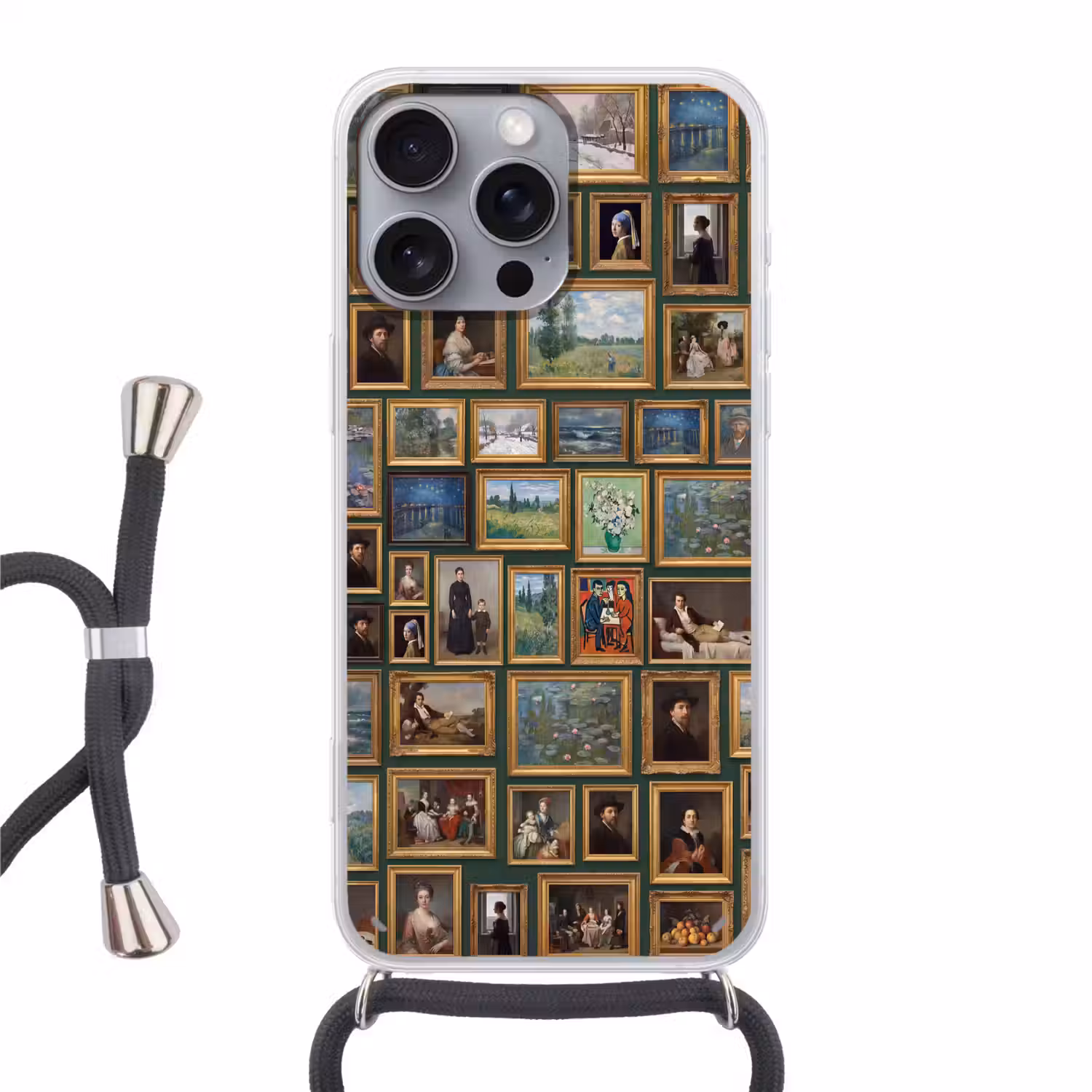 Kunst - Schilderijen - Collectie - Klassiek - Groen Hoesje iPhone 16 Pro Max met koord klein -3d