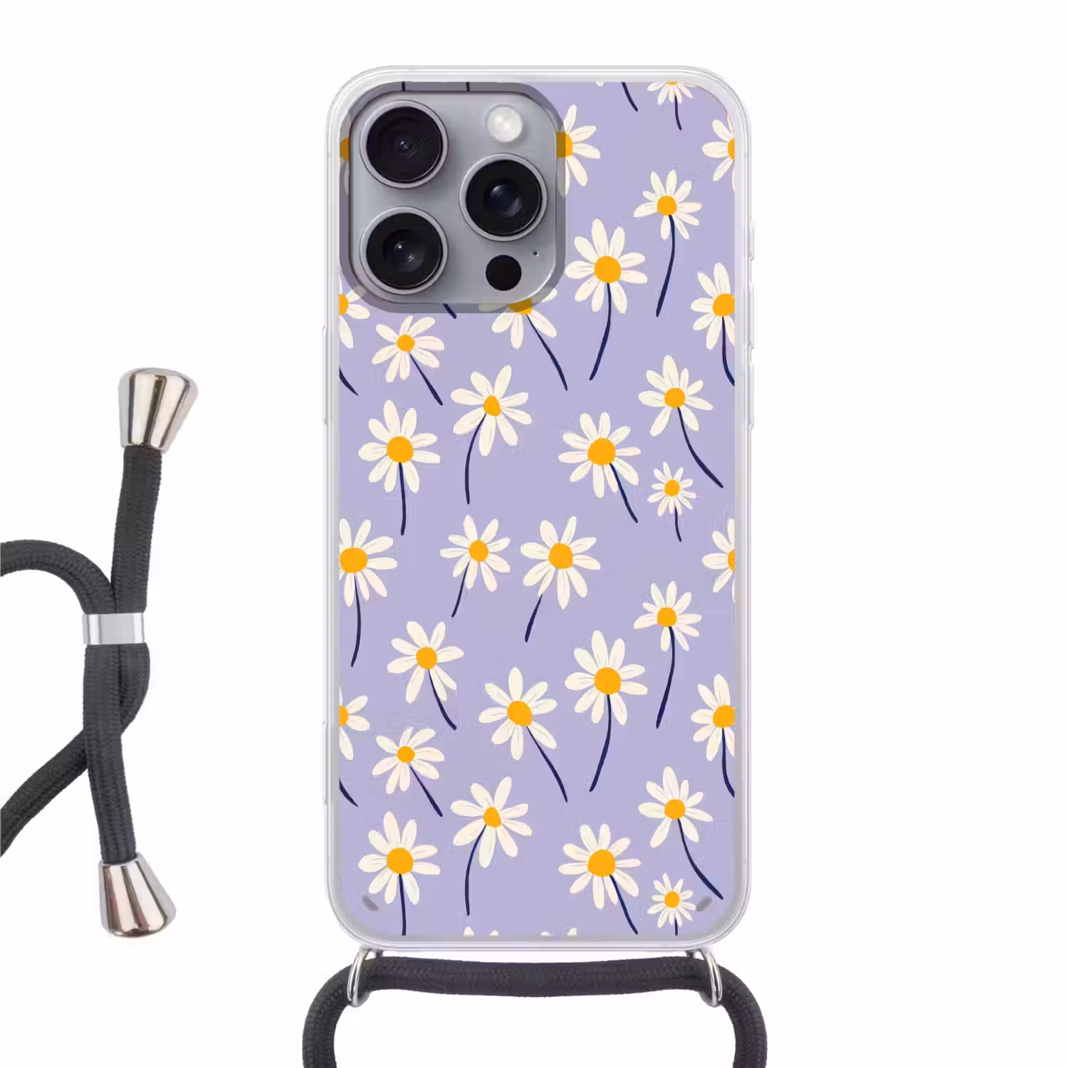 Modern - Madelief - Paars Hoesje iPhone 16 Pro Max met koord klein 804 -3d