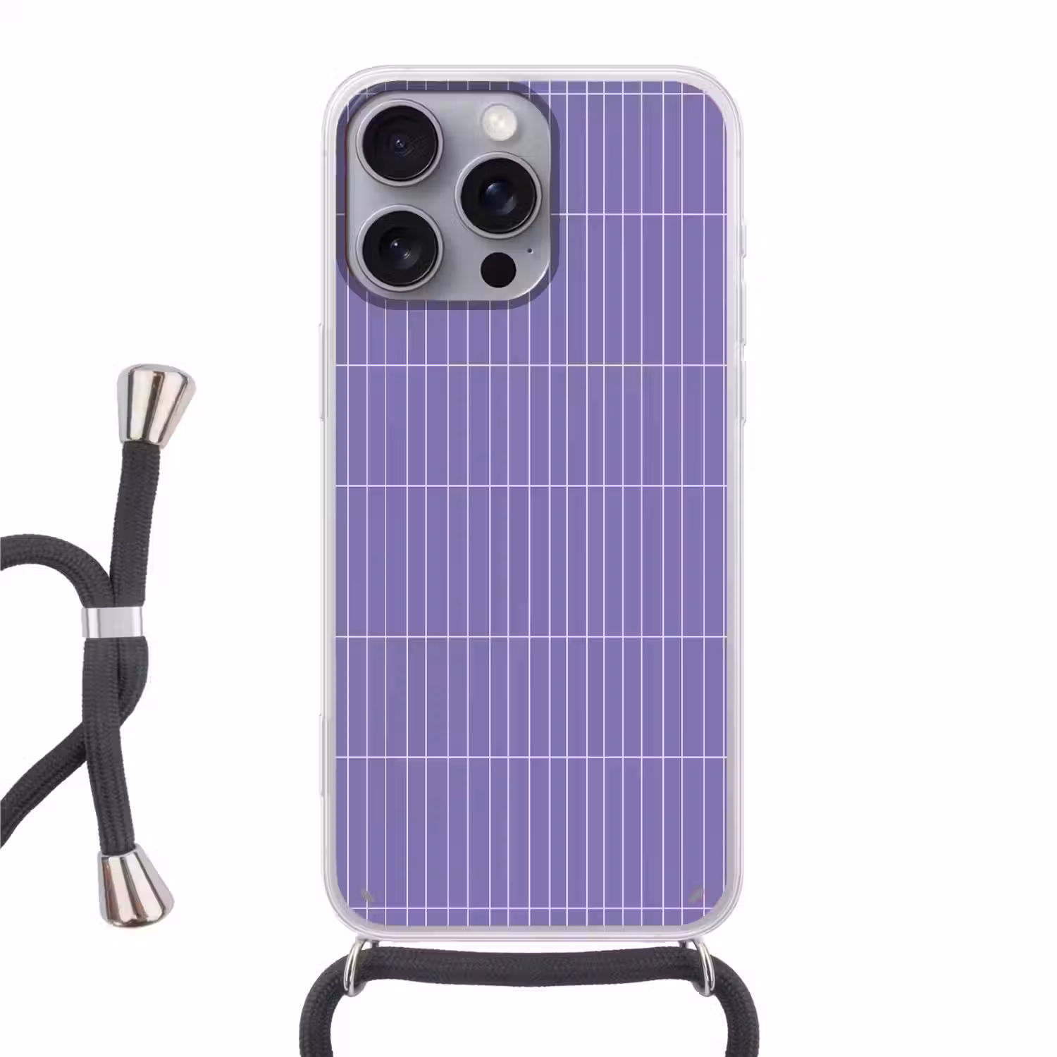 Patroon - Tegel - Lila Hoesje iPhone 16 Pro Max met koord klein 804 -3d