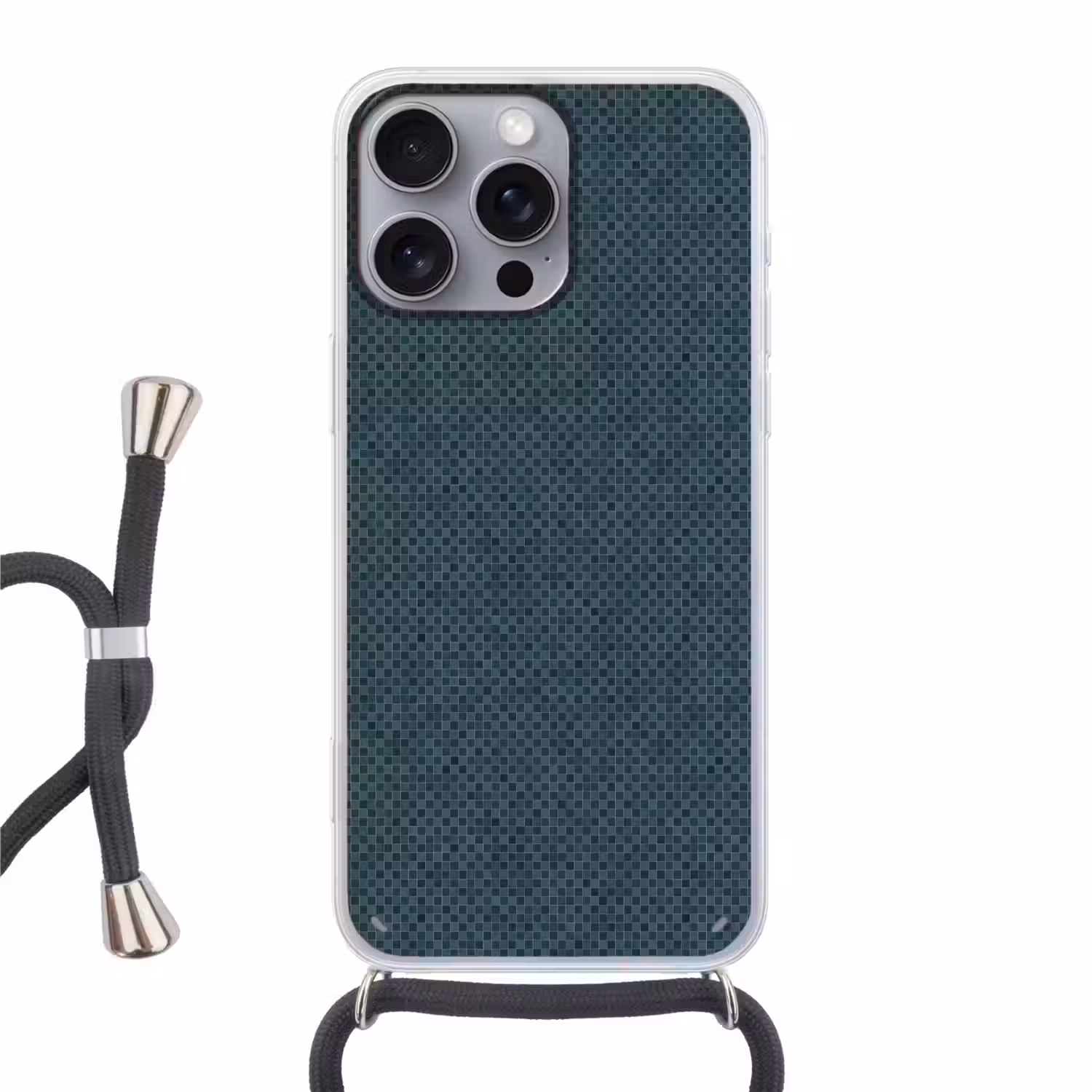 Patroon - Mozaïek - Groen Hoesje iPhone 16 Pro Max met koord klein 804 -3d