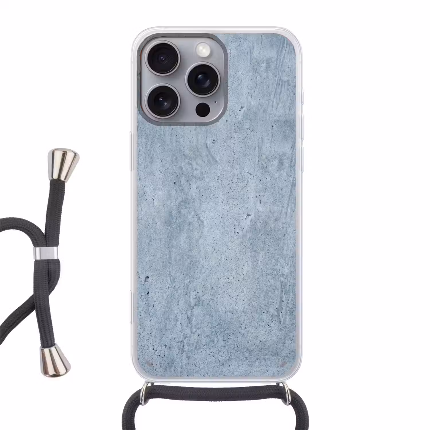 Oppervlak - Ruw - Abstract - Modern - Grijs Hoesje iPhone 16 Pro Max met koord klein -3d