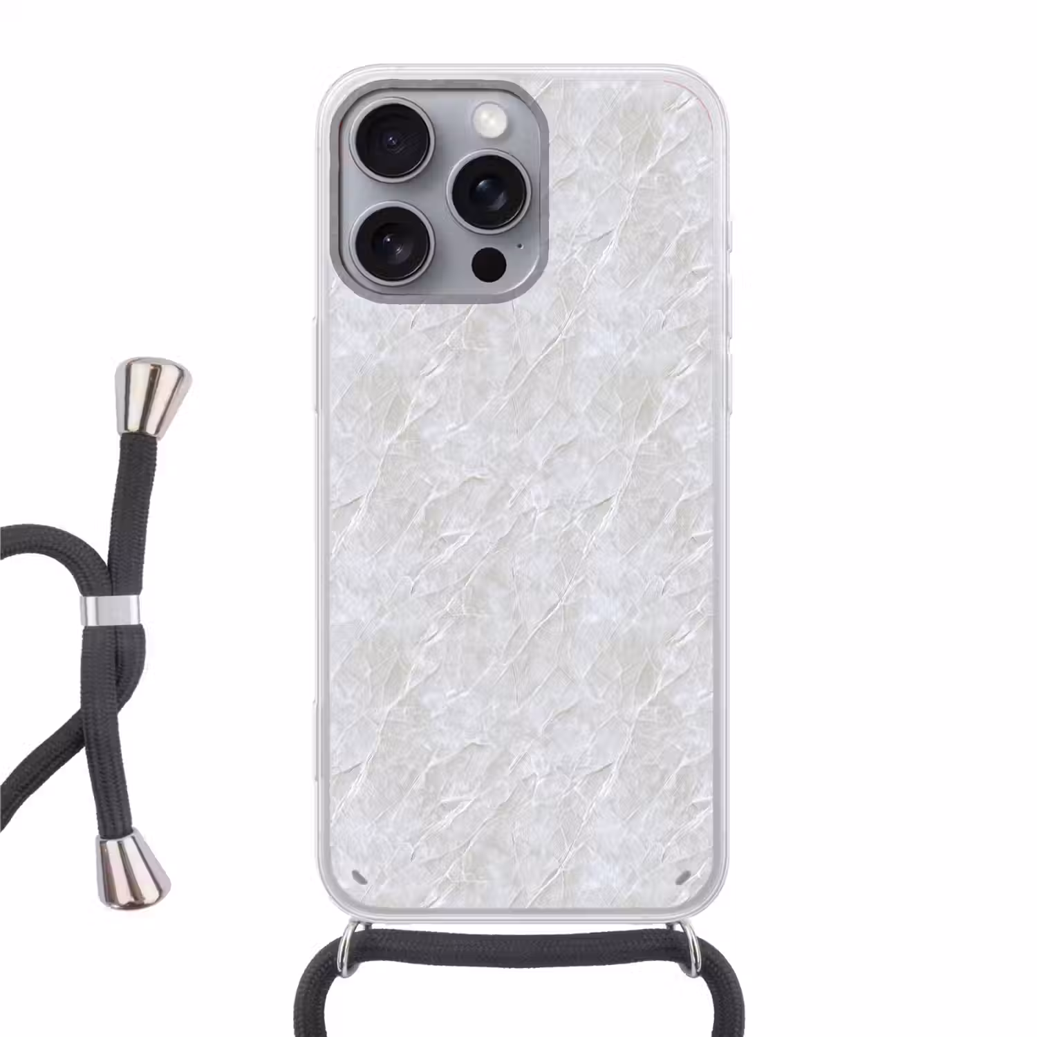 Oppervlakte - Textuur - Grijs Hoesje iPhone 16 Pro Max met koord klein 804 -3d
