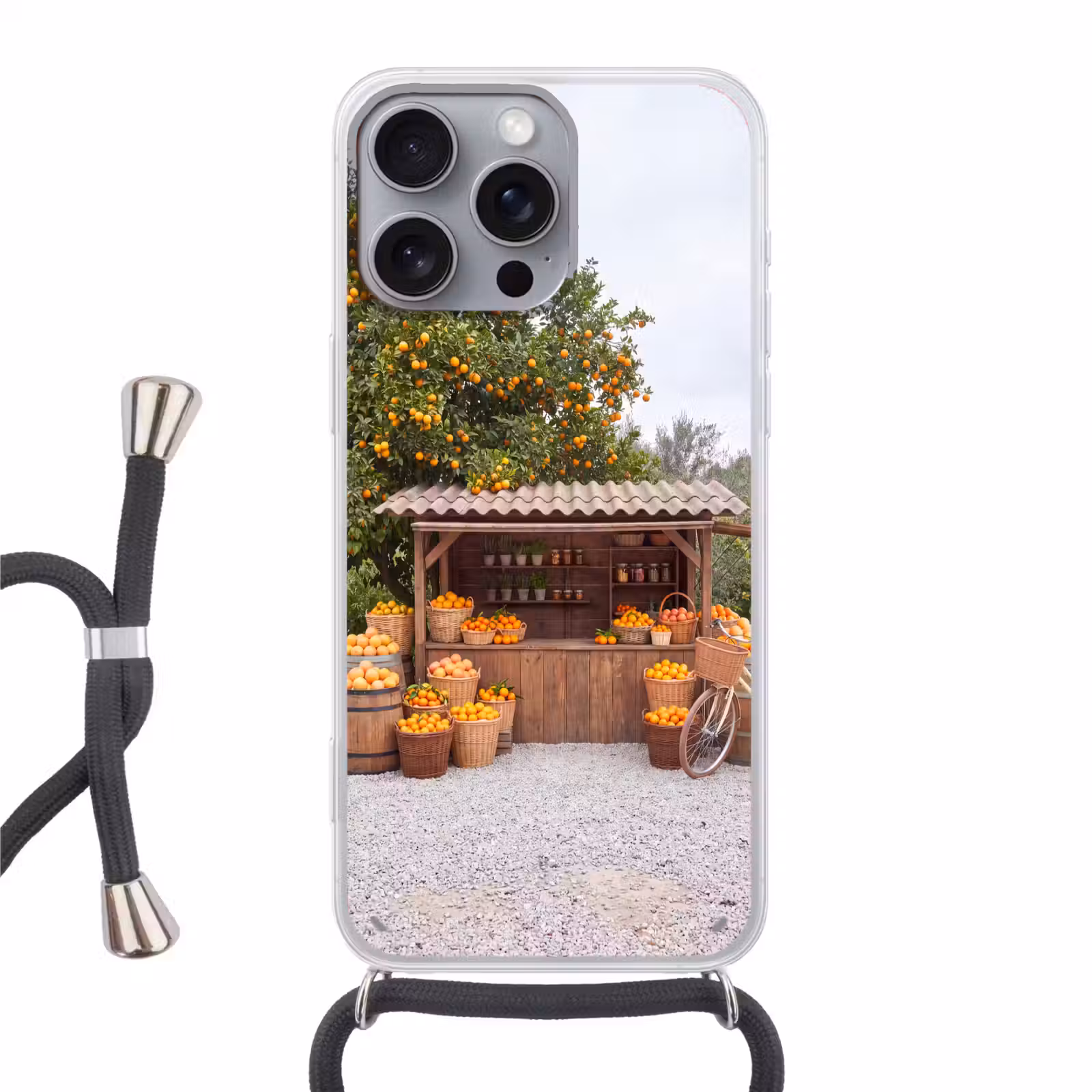 Handyhülle mit Band - Obst – Markt – Ländlich - Fruit - Markt - Landelijk Hoesje iPhone 16 Pro Max met koord klein