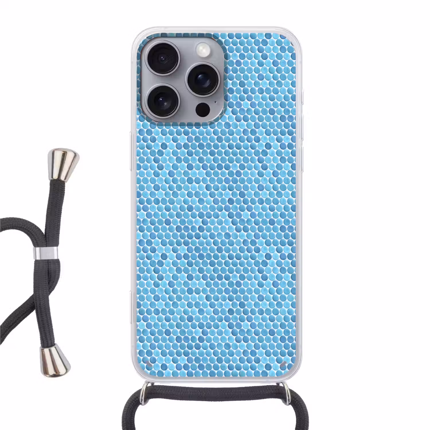 Penny - Mozaïek - Lichtblauw Hoesje iPhone 16 Pro Max met koord klein 804 -3d
