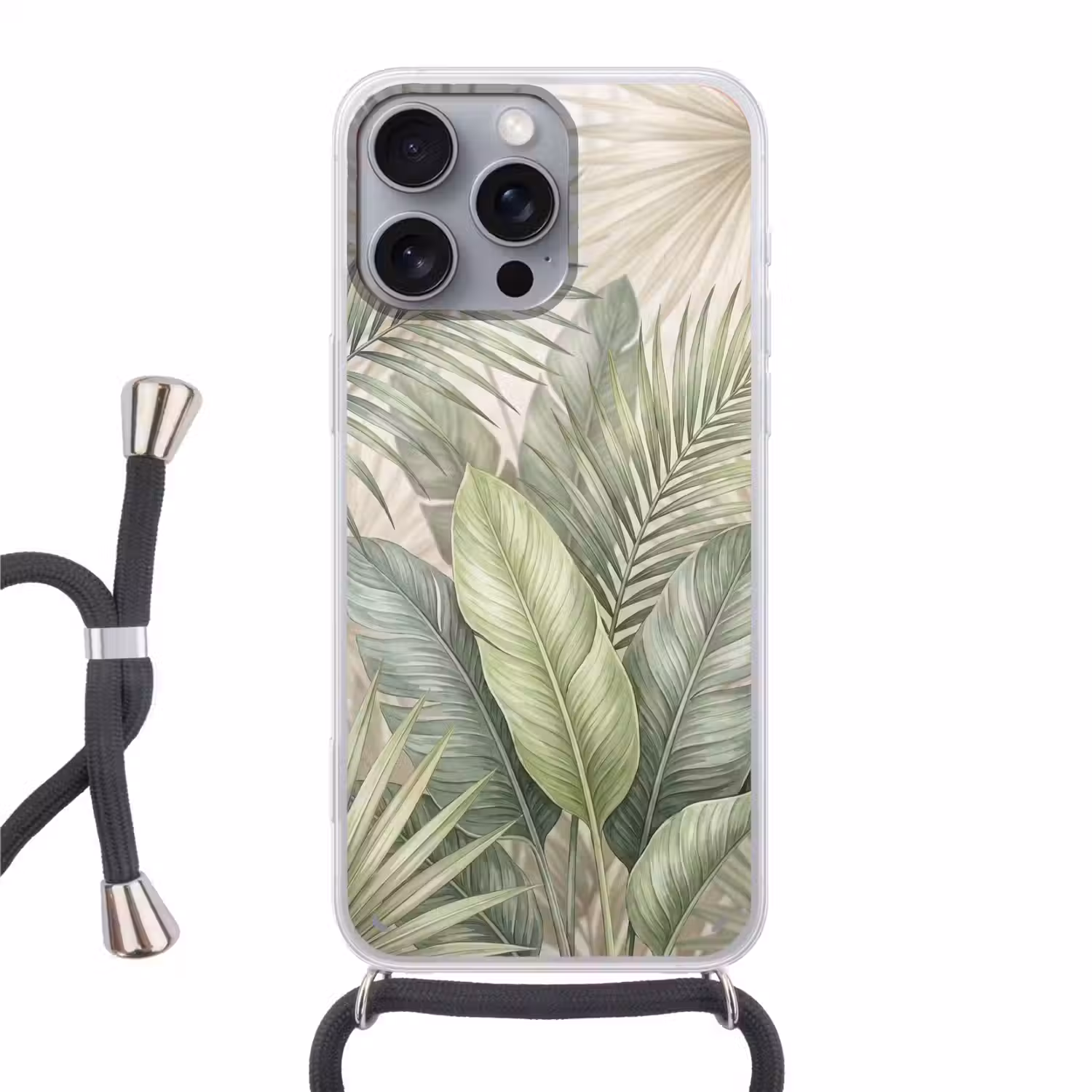Planten - Tropisch - Bladeren - Groen - Natuur Hoesje iPhone 16 Pro Max met koord klein -3d