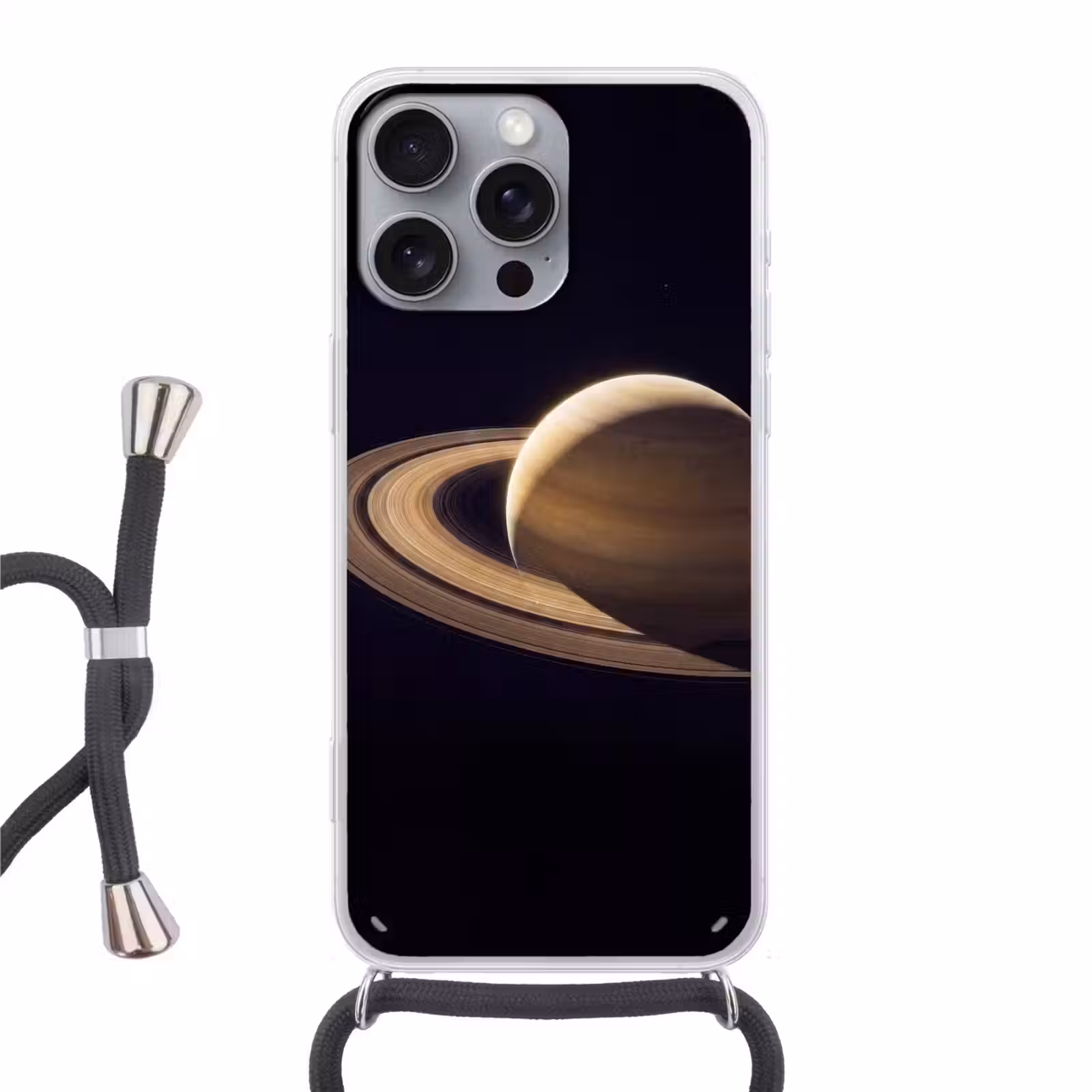 Handyhülle mit Band - Planet – Ringe – Weltraum - Planeet - Ringen - Ruimte Hoesje iPhone 16 Pro Max met koord klein