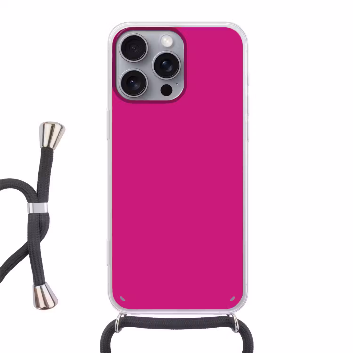 Velvet - Magenta - Roze Hoesje iPhone 16 Pro Max met koord klein 804 -3d