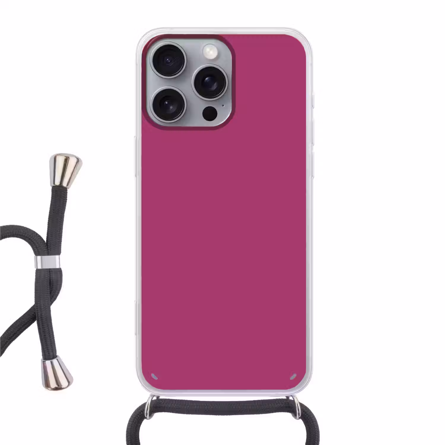 Deep - Magenta - Paars Hoesje iPhone 16 Pro Max met koord klein 804 -3d