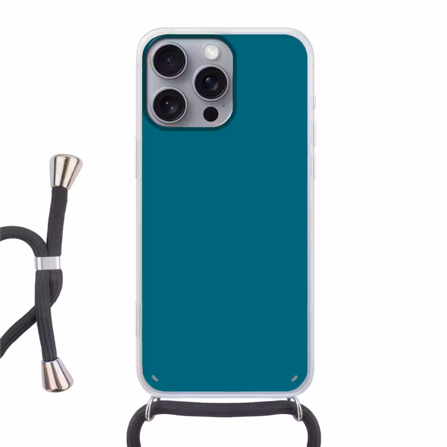 Tropical - Peacock - Blauw Hoesje iPhone 16 Pro Max met koord klein 804 -3d
