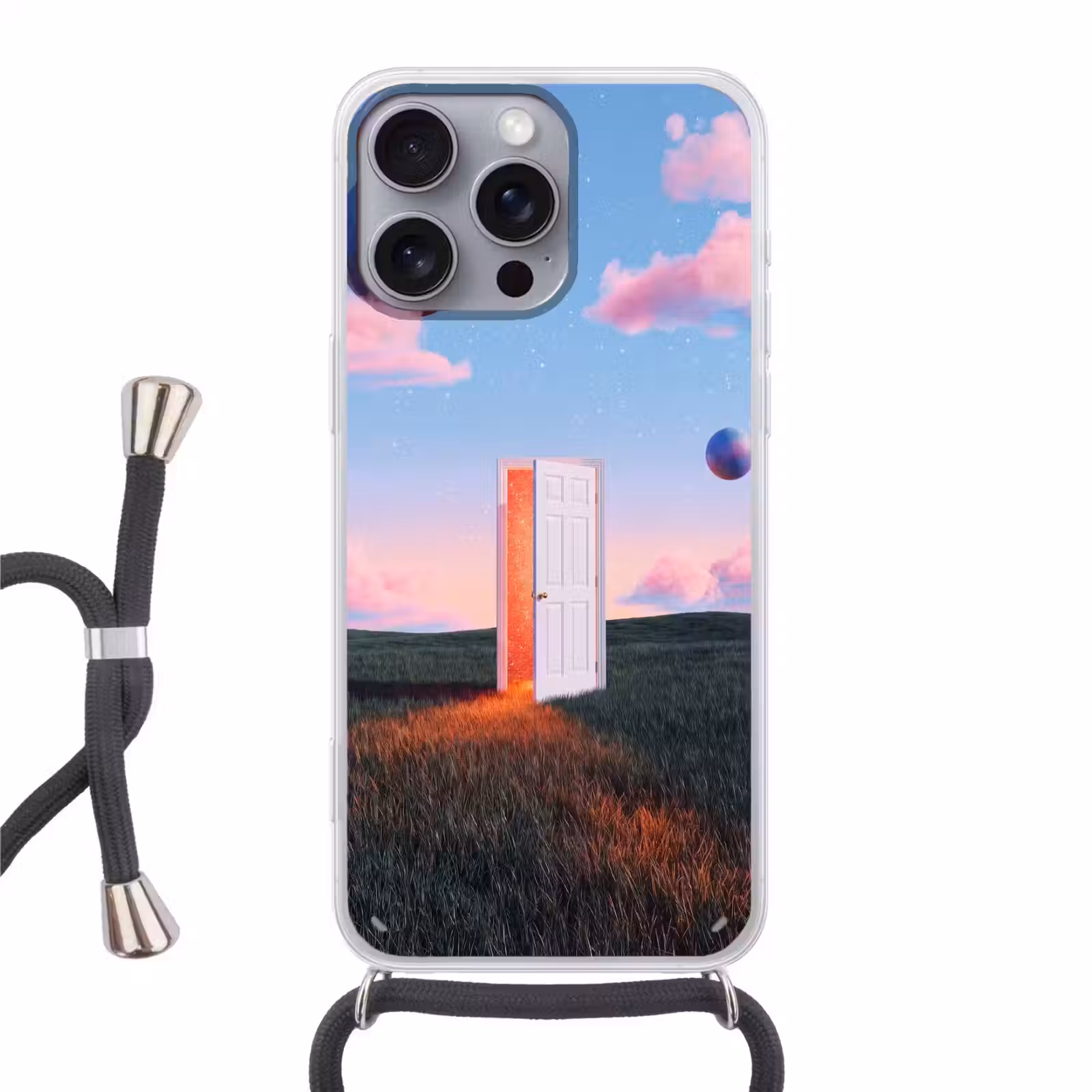 Handyhülle mit Band - Tür – Fantasie – Raum - Deur - Fantasie - Ruimte Hoesje iPhone 16 Pro Max met koord klein