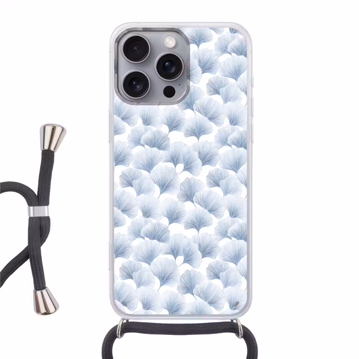 Waaier - Modern - Blauw Hoesje iPhone 16 Pro Max met koord klein 804 -3d