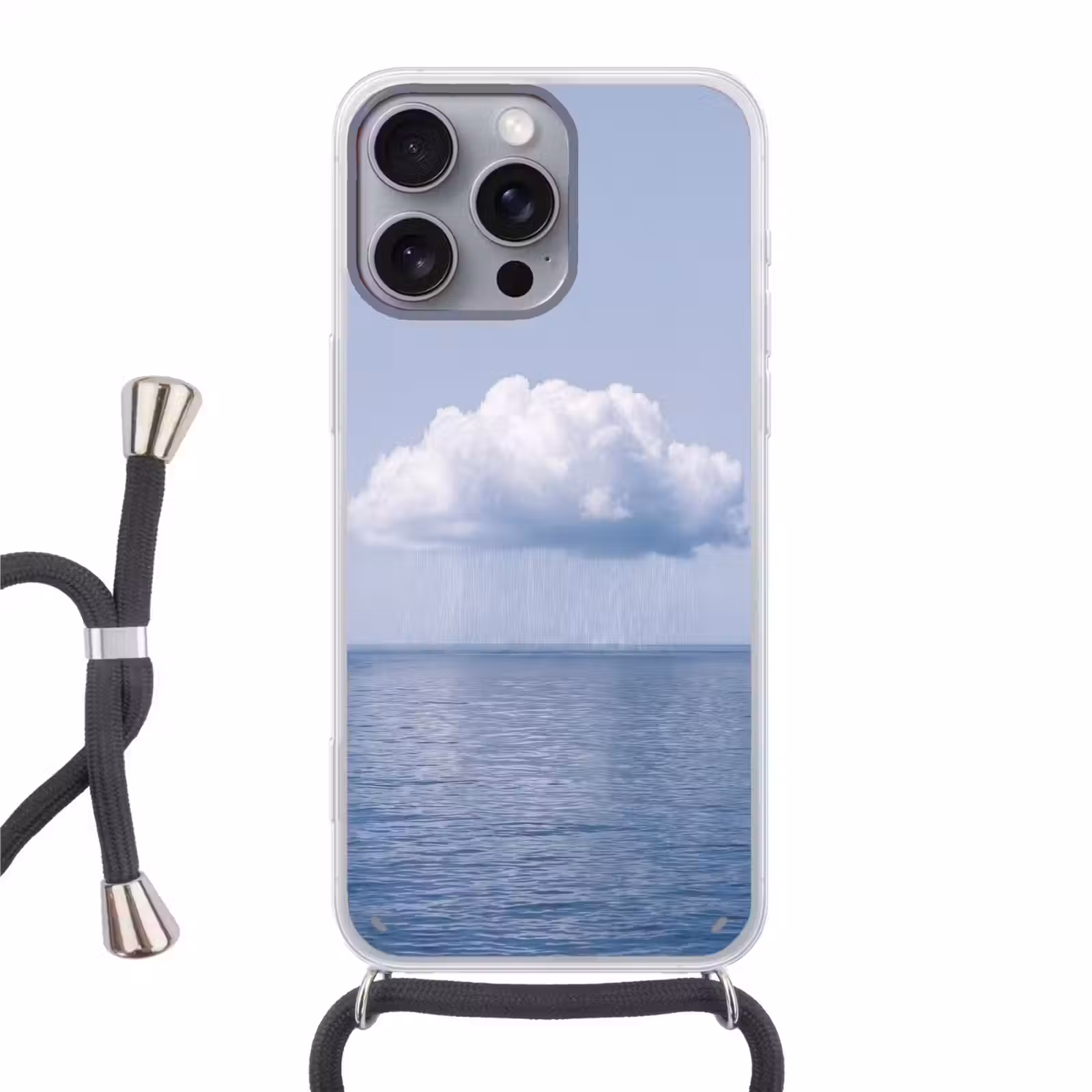 Handyhülle mit Band - Wolke – Regen – Natur - Wolk - Regen - Natuur Hoesje iPhone 16 Pro Max met koord klein