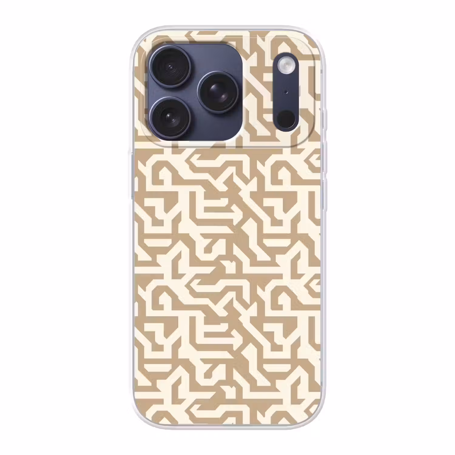 Modern - Abstract - Beige Telefoonhoesje iPhone 17 Pro klein 878 -3d