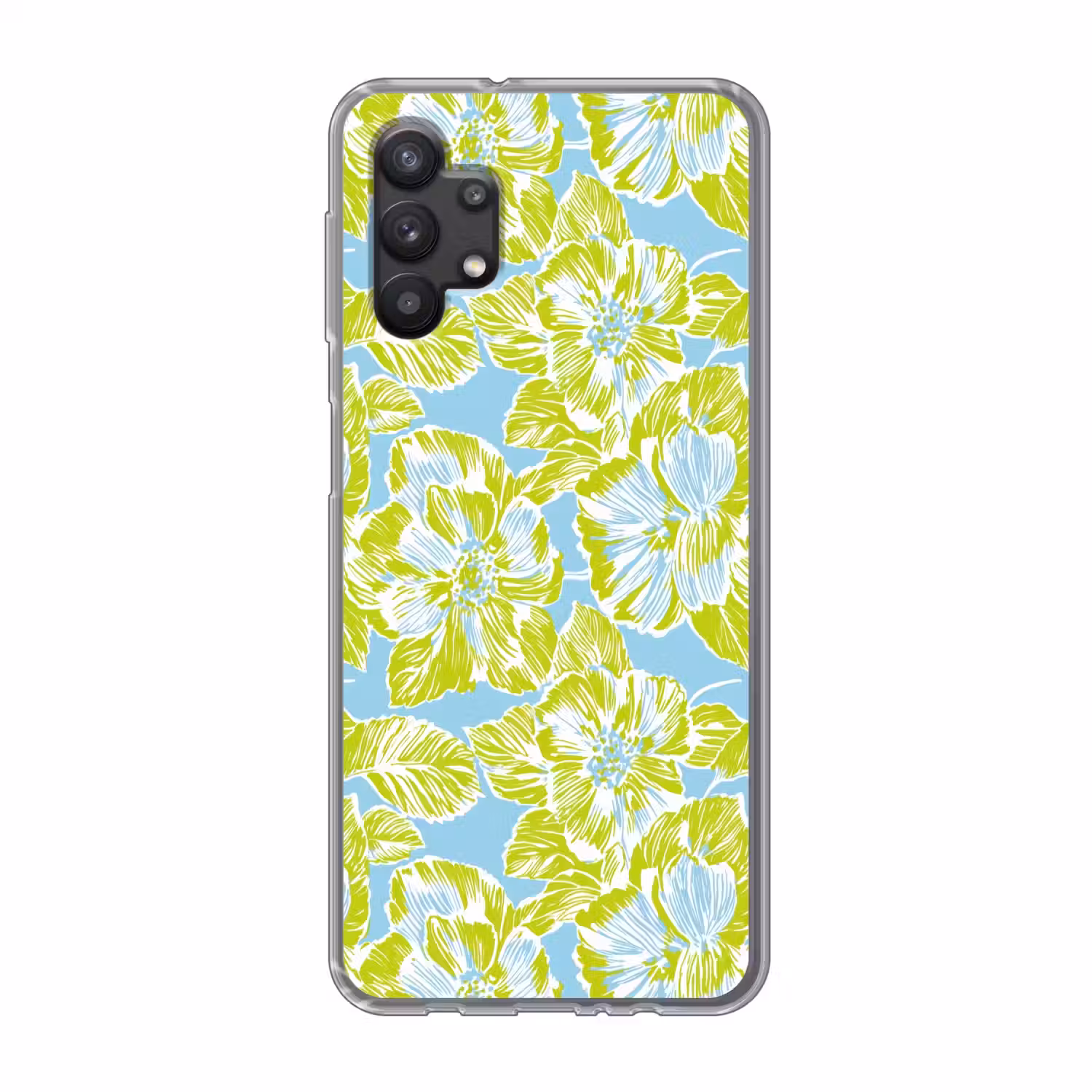 Modern - Bloemen - Groen Telefoonhoesje Samsung Galaxy A32 5G klein 346 -3d