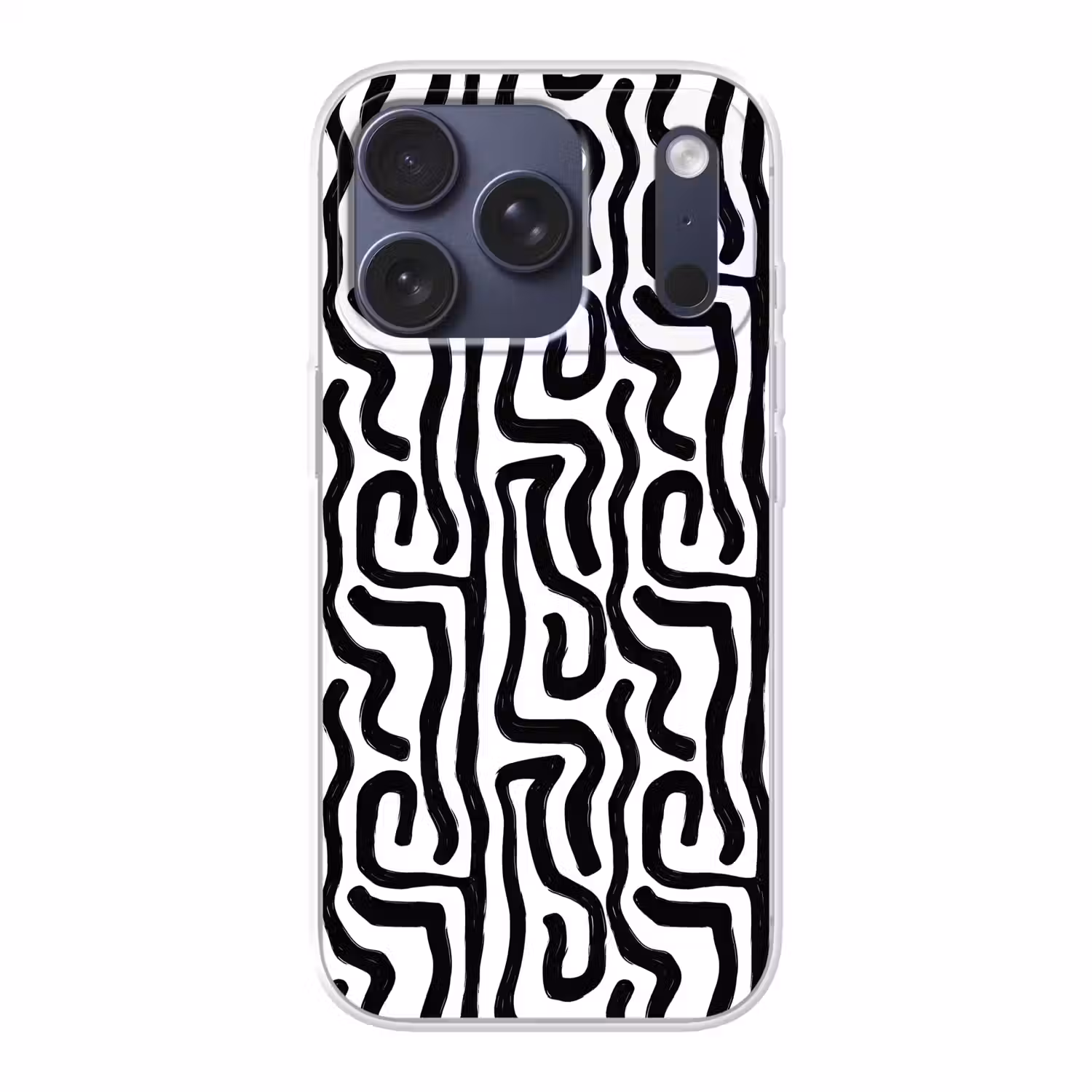 Modern - Lijnen - Zwart Telefoonhoesje iPhone 17 Pro klein 878 -3d