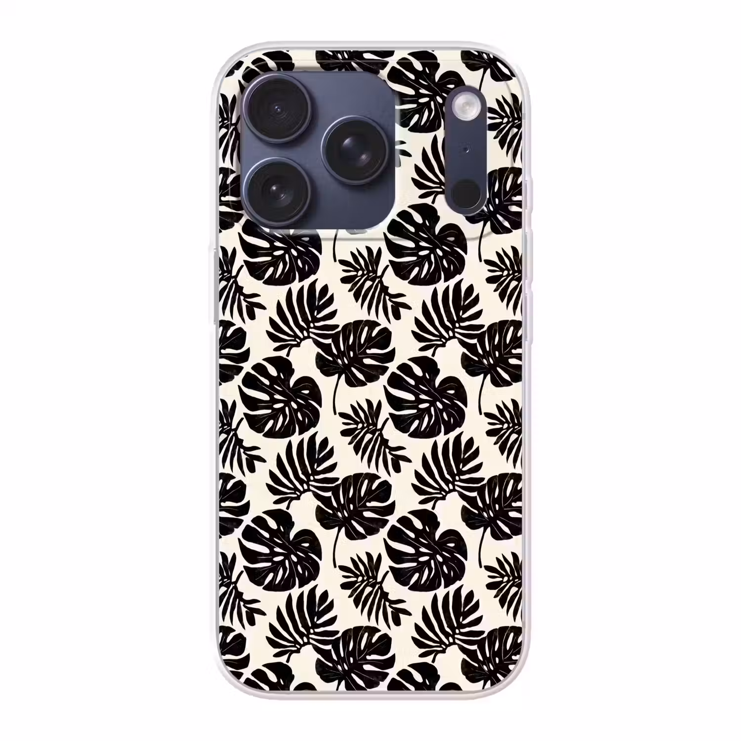 Modern - Monstera - Zwart Telefoonhoesje iPhone 17 Pro klein 878 -3d
