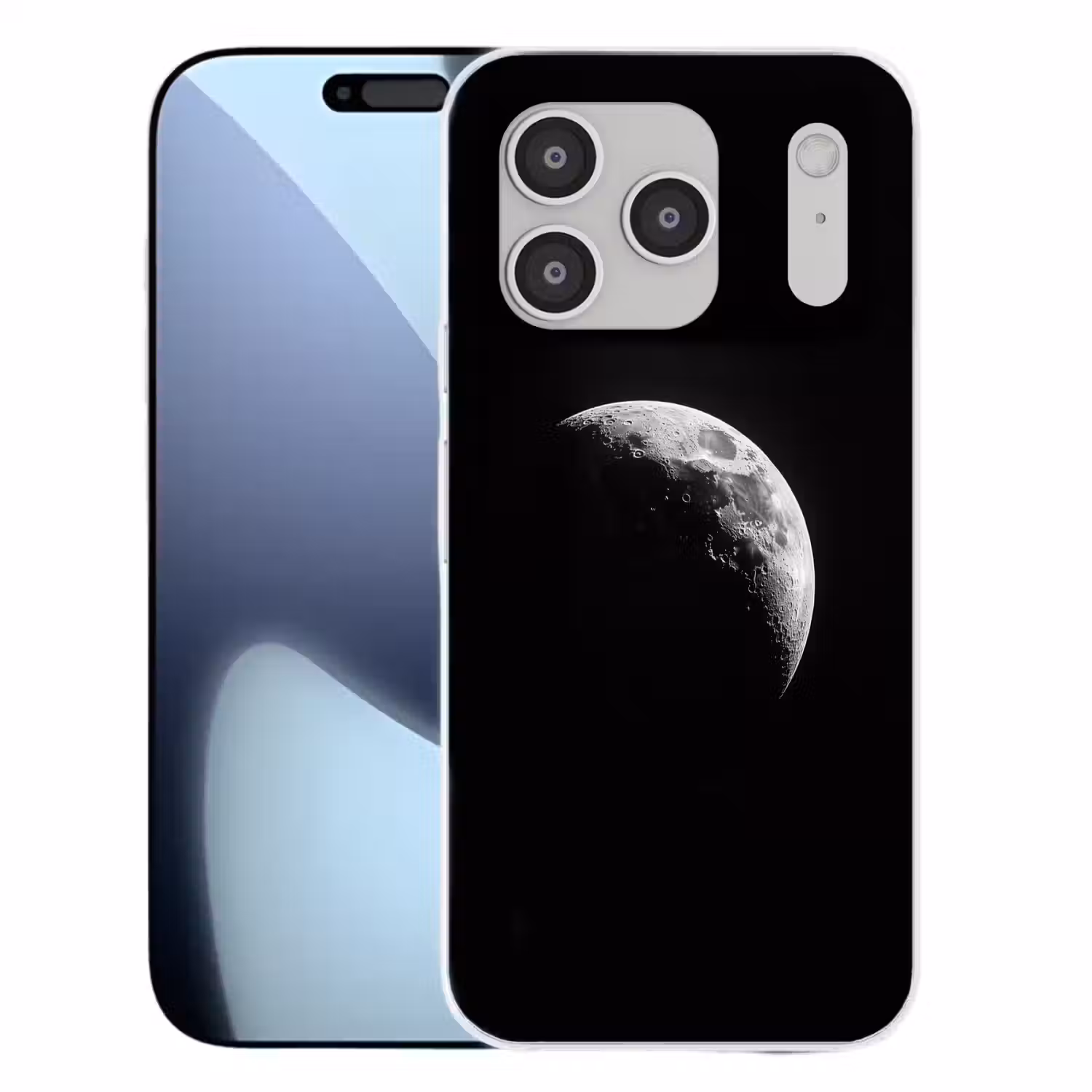 Maan - Hemel - Zwart - Schaduw Telefoonhoesje iPhone 17 Pro klein -3d