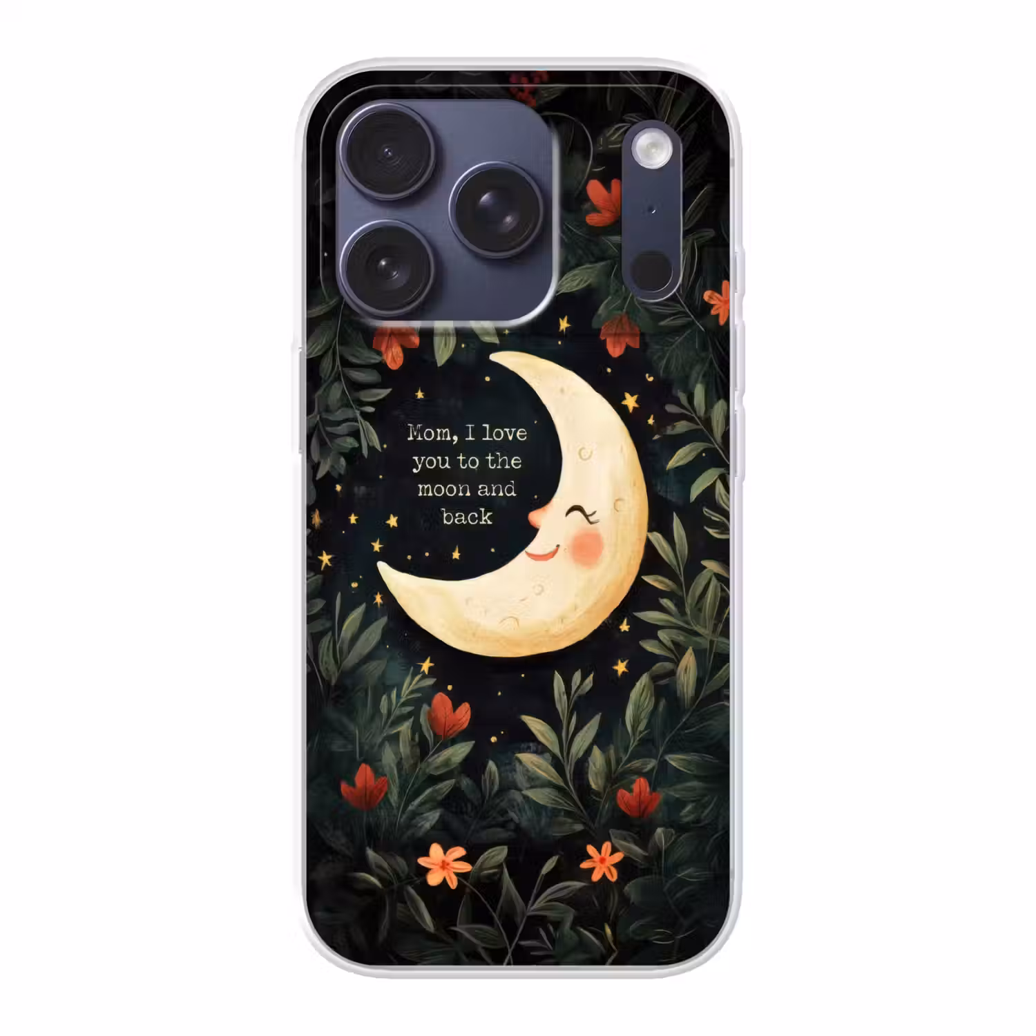 Maan - Quote - Bloemen - Sterren Telefoonhoesje iPhone 17 Pro klein -3d