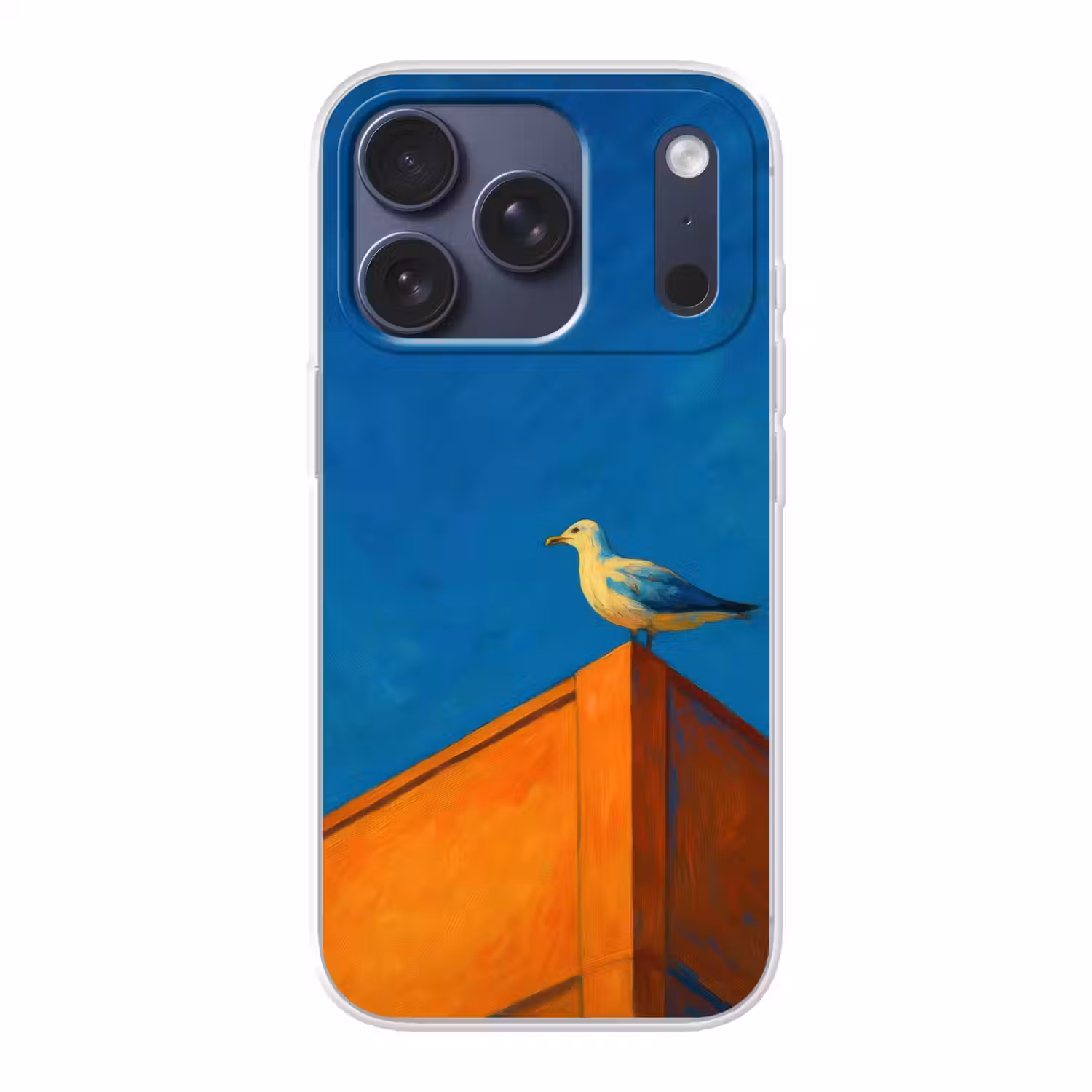 Meeuw - Gebouw - Lucht - Geschilderd Telefoonhoesje iPhone 17 Pro klein -3d