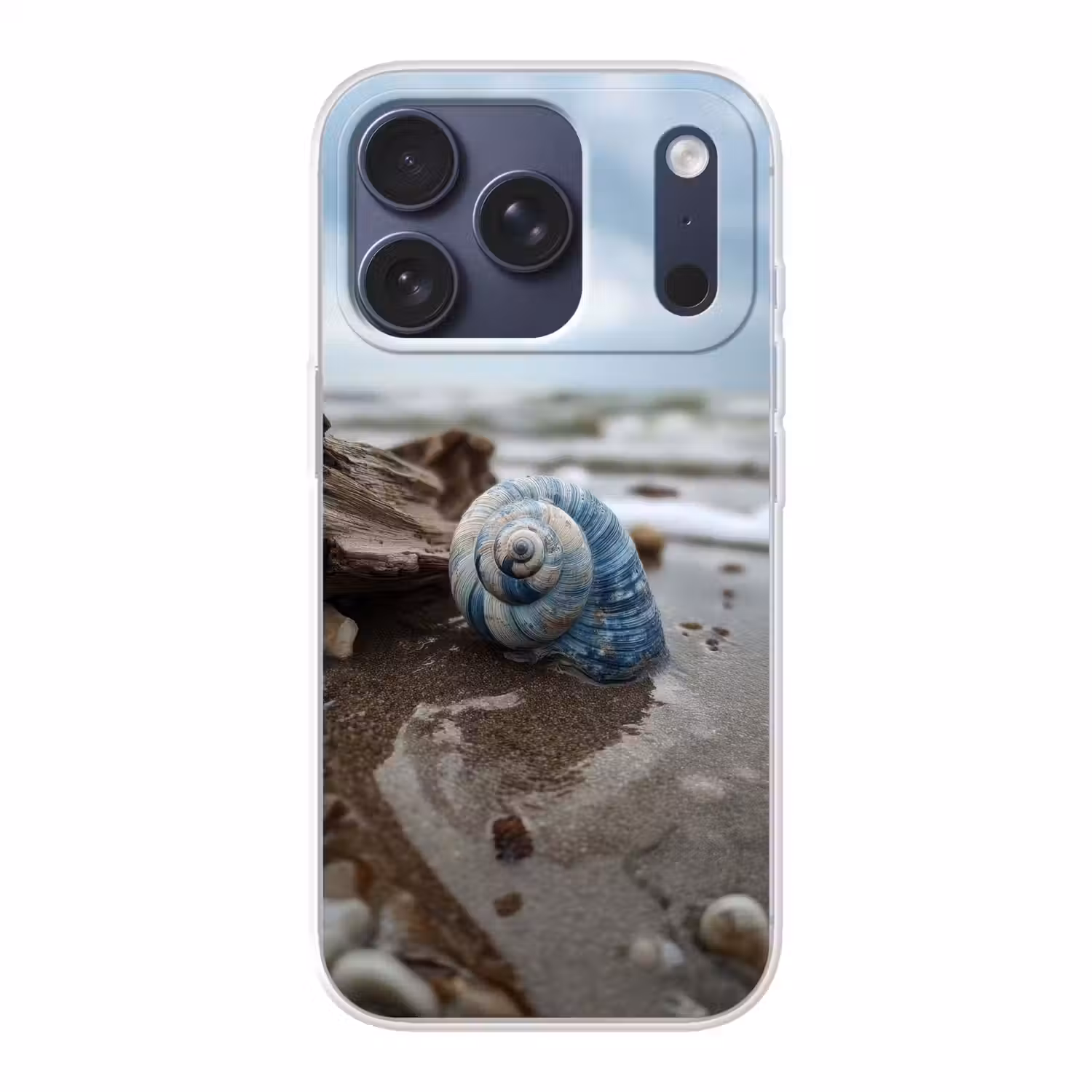 Schelp - Strand - Blauw - Zee Telefoonhoesje iPhone 17 Pro klein -3d