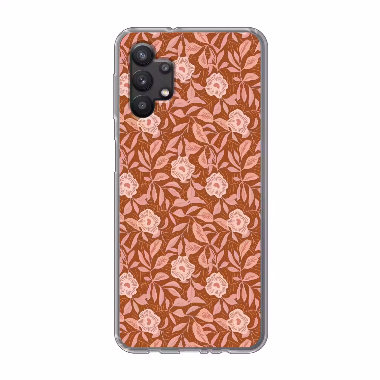 Patroon - Bladeren - Terracotta Telefoonhoesje Samsung Galaxy A32 5G klein 346 -3d