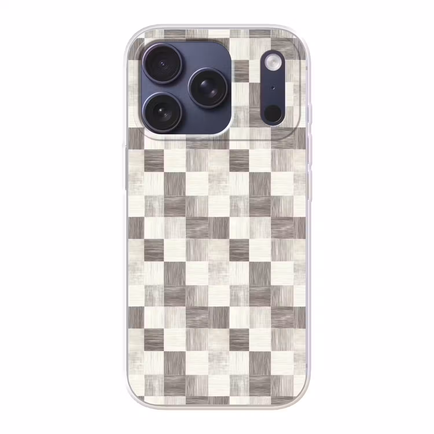 Patroon - Dambord - Houtnerf Telefoonhoesje iPhone 17 Pro klein 878 -3d