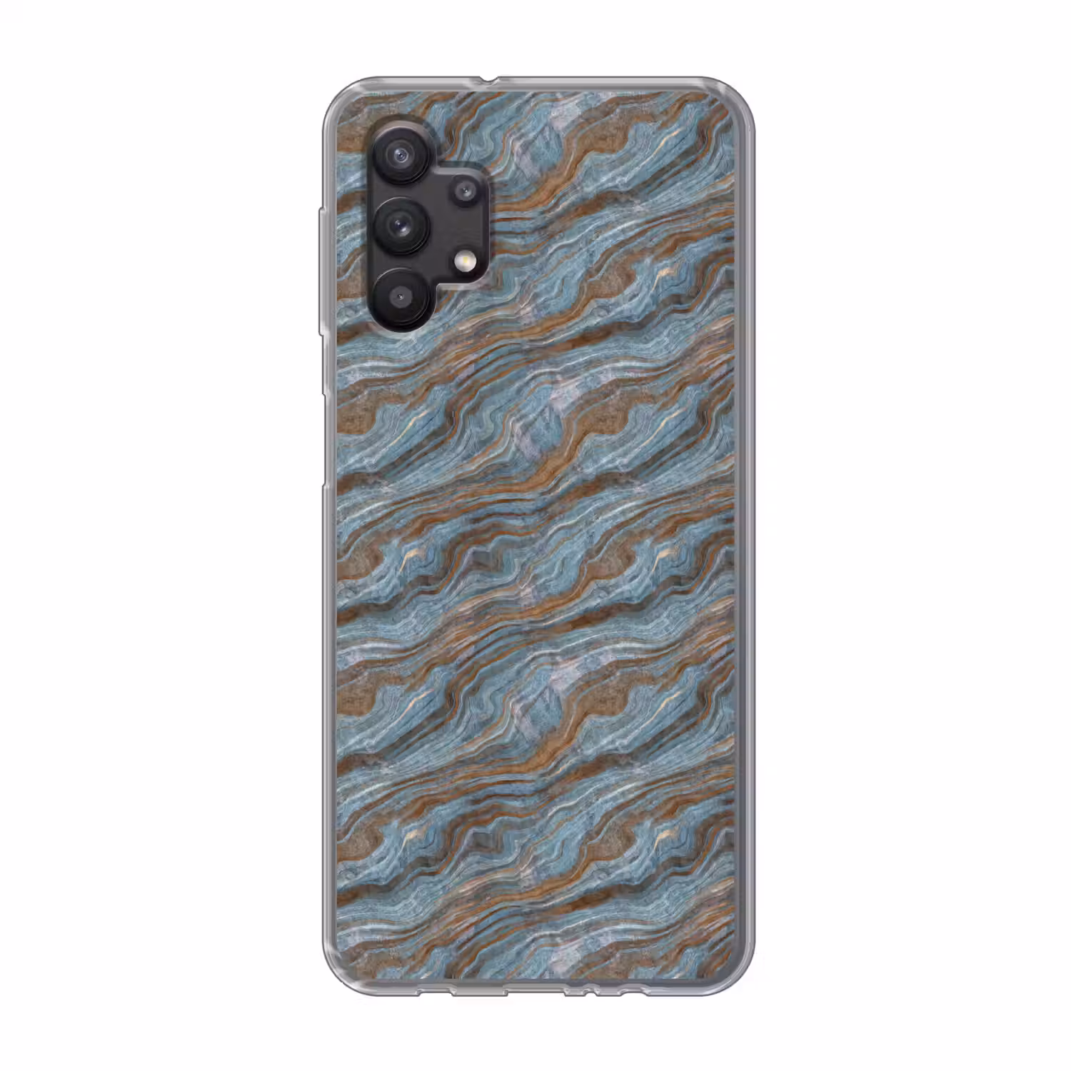Patroon - Steen - Blauw Telefoonhoesje Samsung Galaxy A32 5G klein 346 -3d