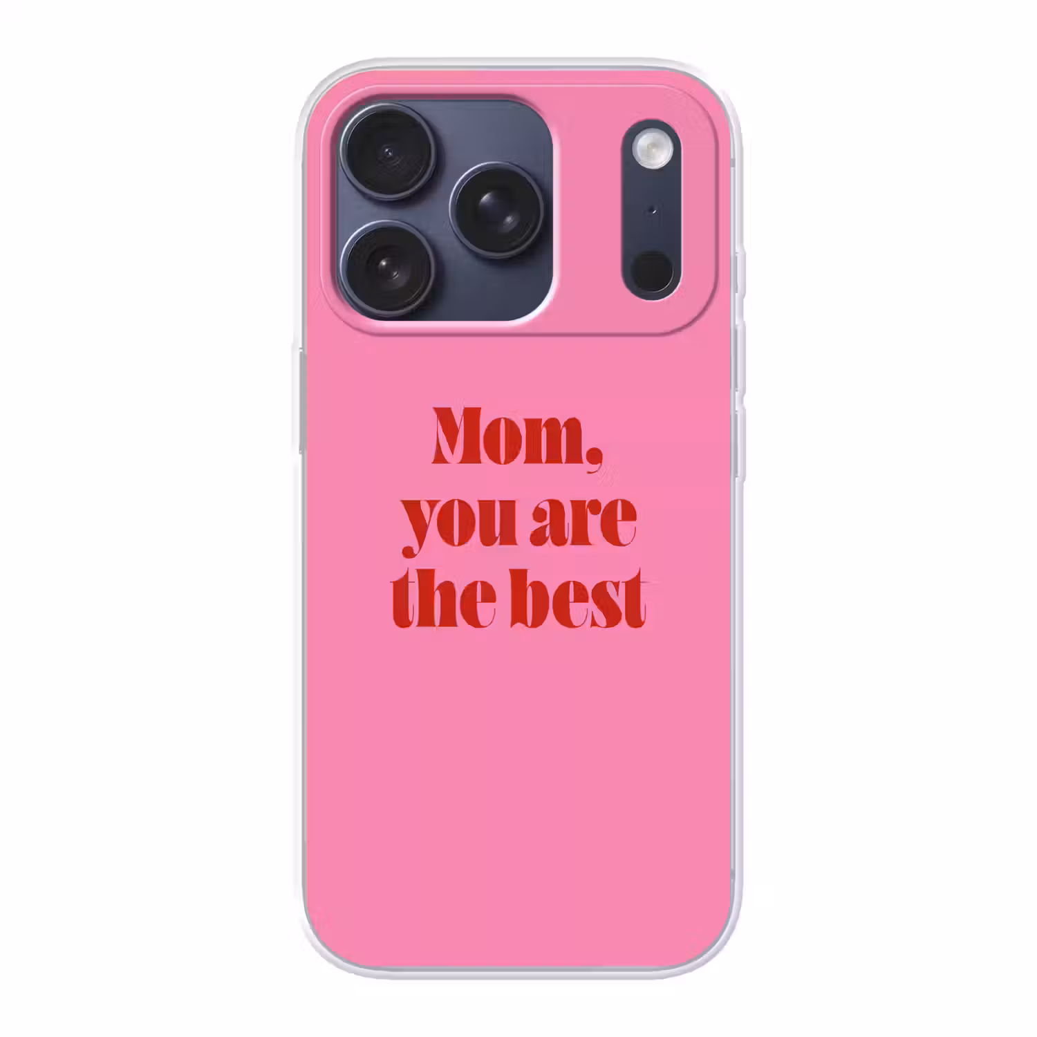 Moeder - Boodschap -Roze Telefoonhoesje iPhone 17 Pro klein -3d