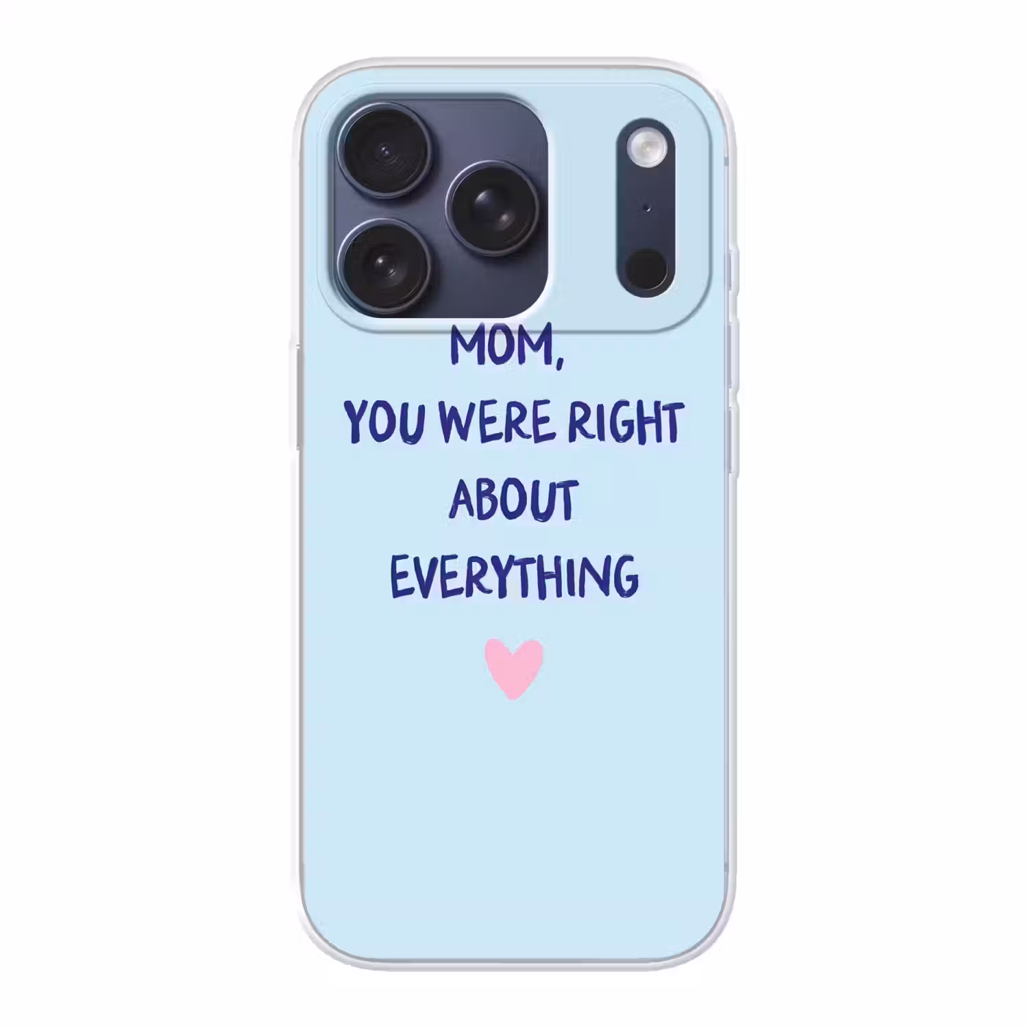 Moeder - Quote - Blauw Telefoonhoesje iPhone 17 Pro klein -3d