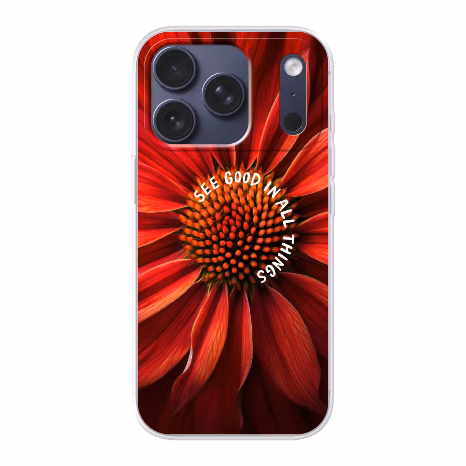 Close up - Bloem - Quote - Rood Telefoonhoesje iPhone 17 Pro klein -3d