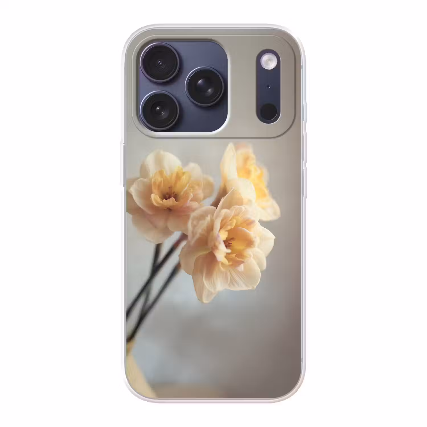 Narcissen - Geel - Bloemblaadjes Telefoonhoesje iPhone 17 Pro klein -3d