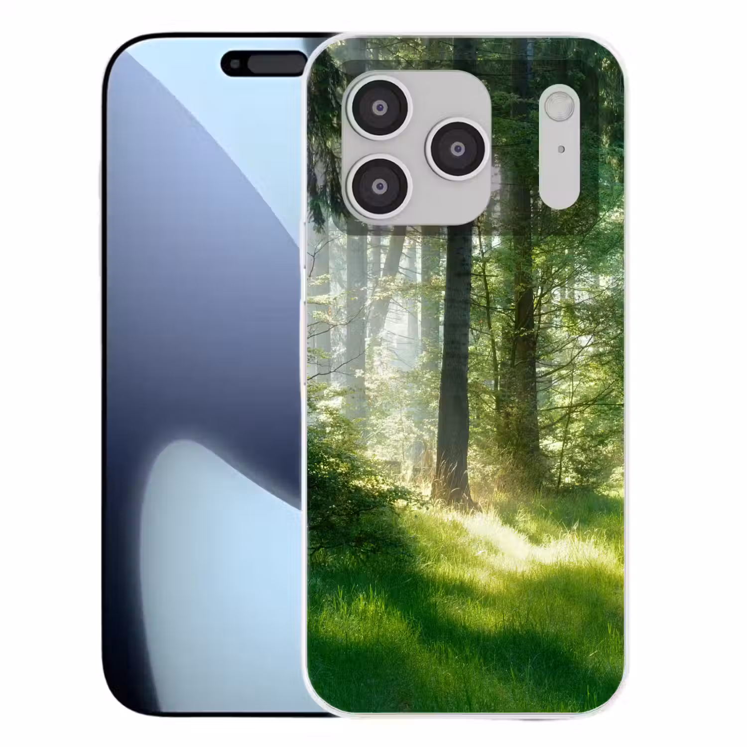 Natuur - Bomen - Bos - Groen - Zon - Gras - Planten Telefoonhoesje iPhone 17 Pro klein -3d