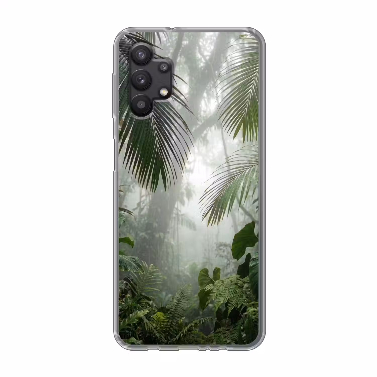 Natuur - Jungle - Mist - Tropisch - Groen Telefoonhoesje Samsung Galaxy A32 5G klein -3d