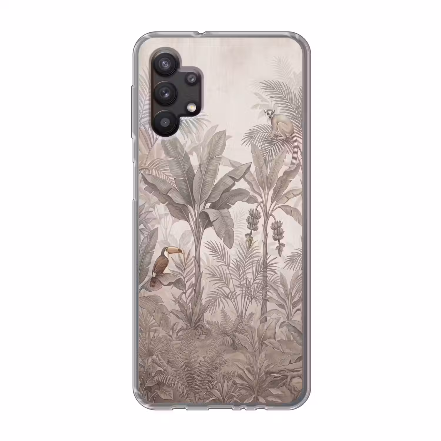 Natuur - Jungle - Ringstaartmaki - Bruin Telefoonhoesje Samsung Galaxy A32 5G klein -3d
